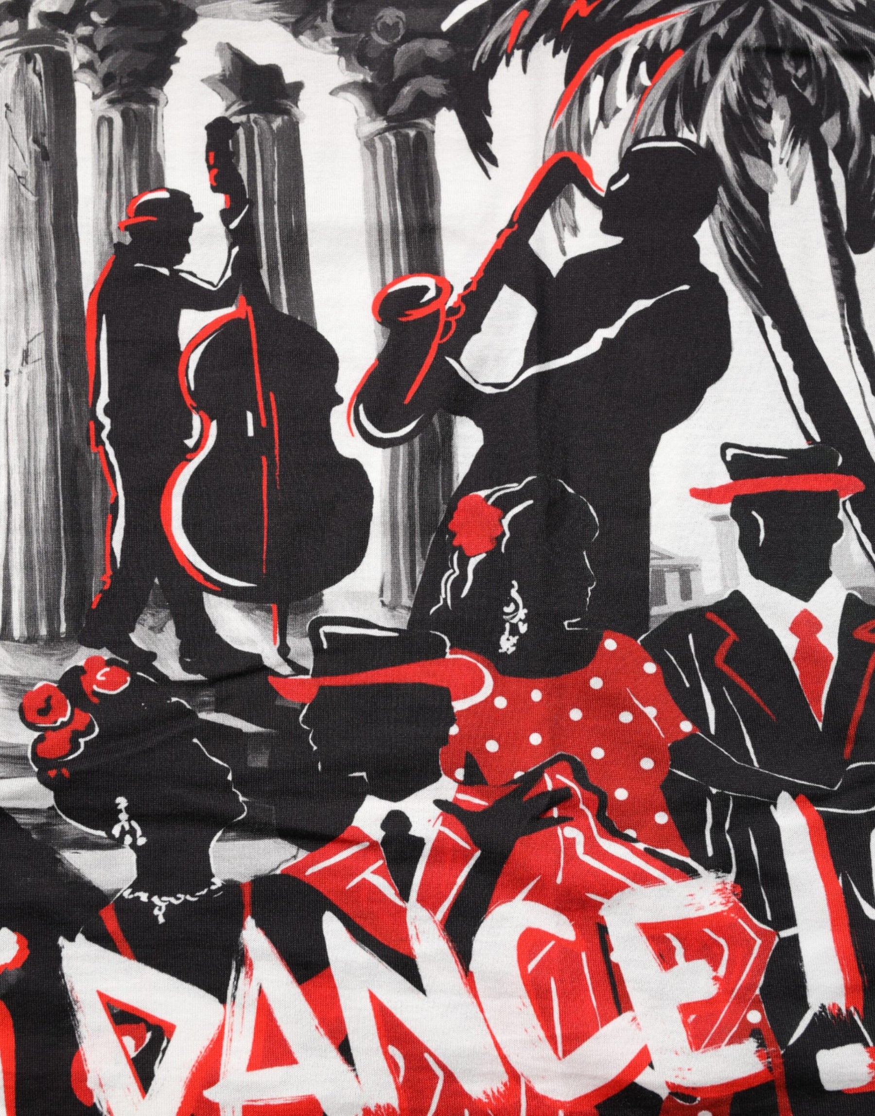 Dolce & Gabbana Multicolor Agrigento Dance Jazz Music Print T-shirt | Regal Royce