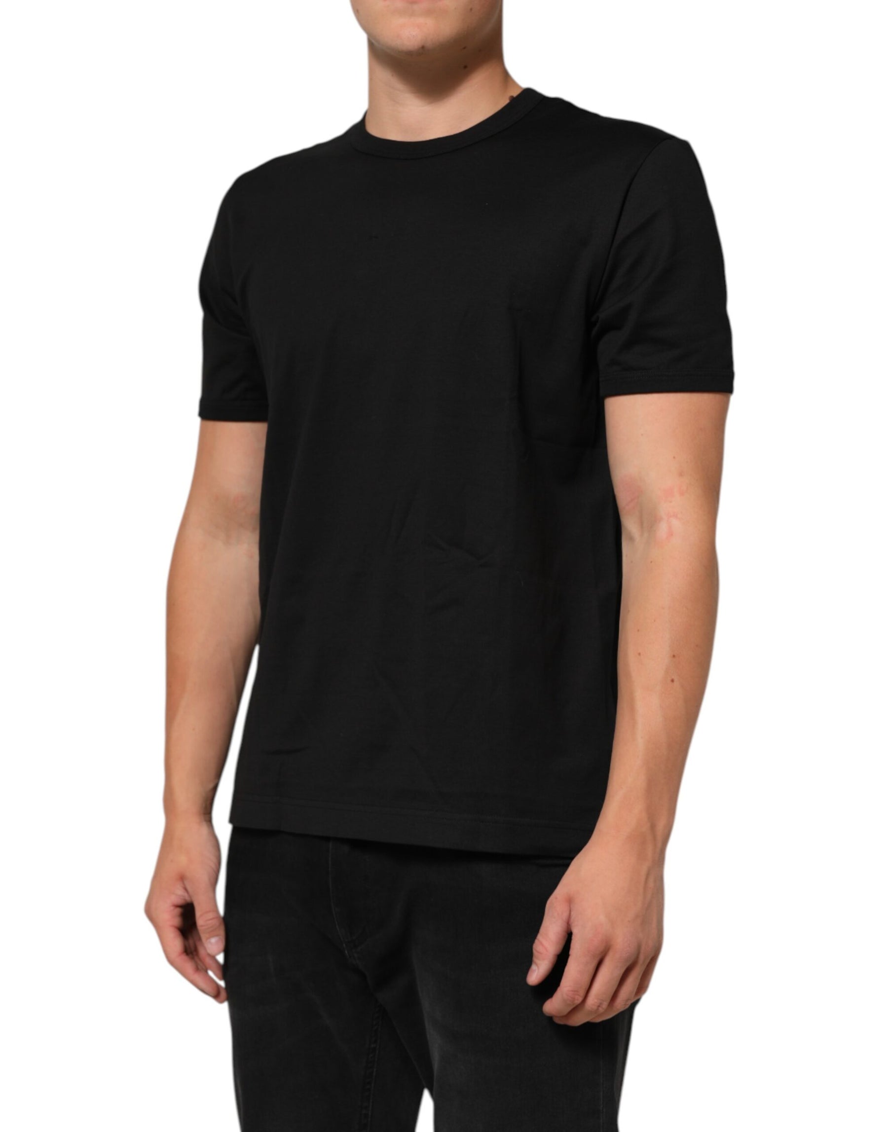 Dolce & Gabbana Black Goodluck 2021 Cotton Crew Neck T-shirt | Regal Royce