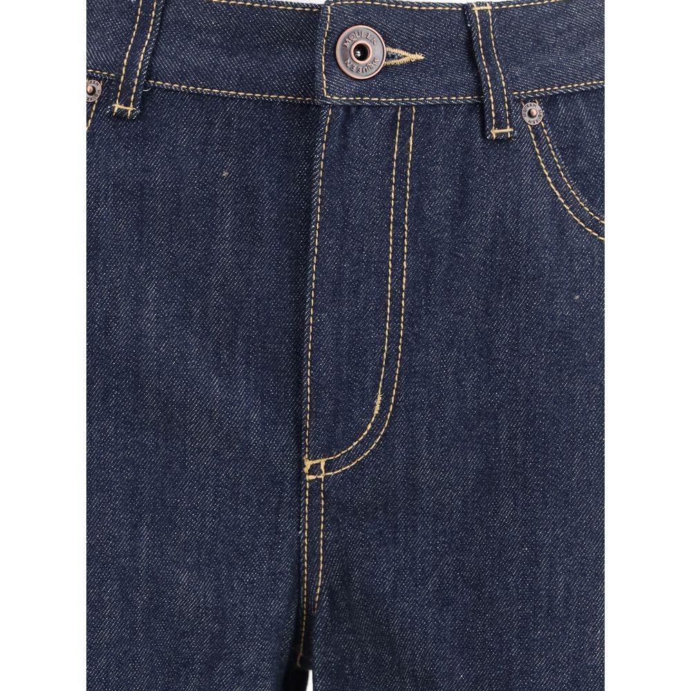 Alexander McQueen Blue Cotton Straight-Leg Jeans | Regal Royce