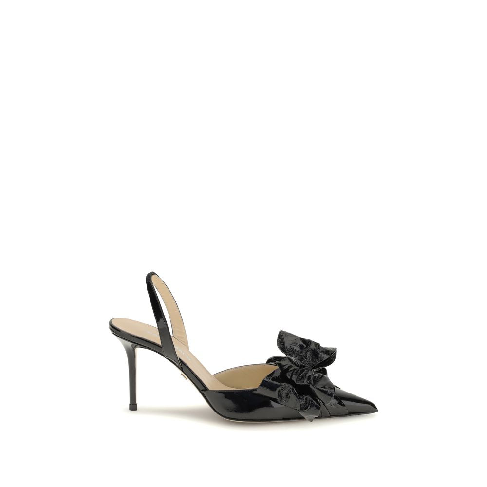MACH & MACH Black Leather High Heel Pumps | Regal Royce