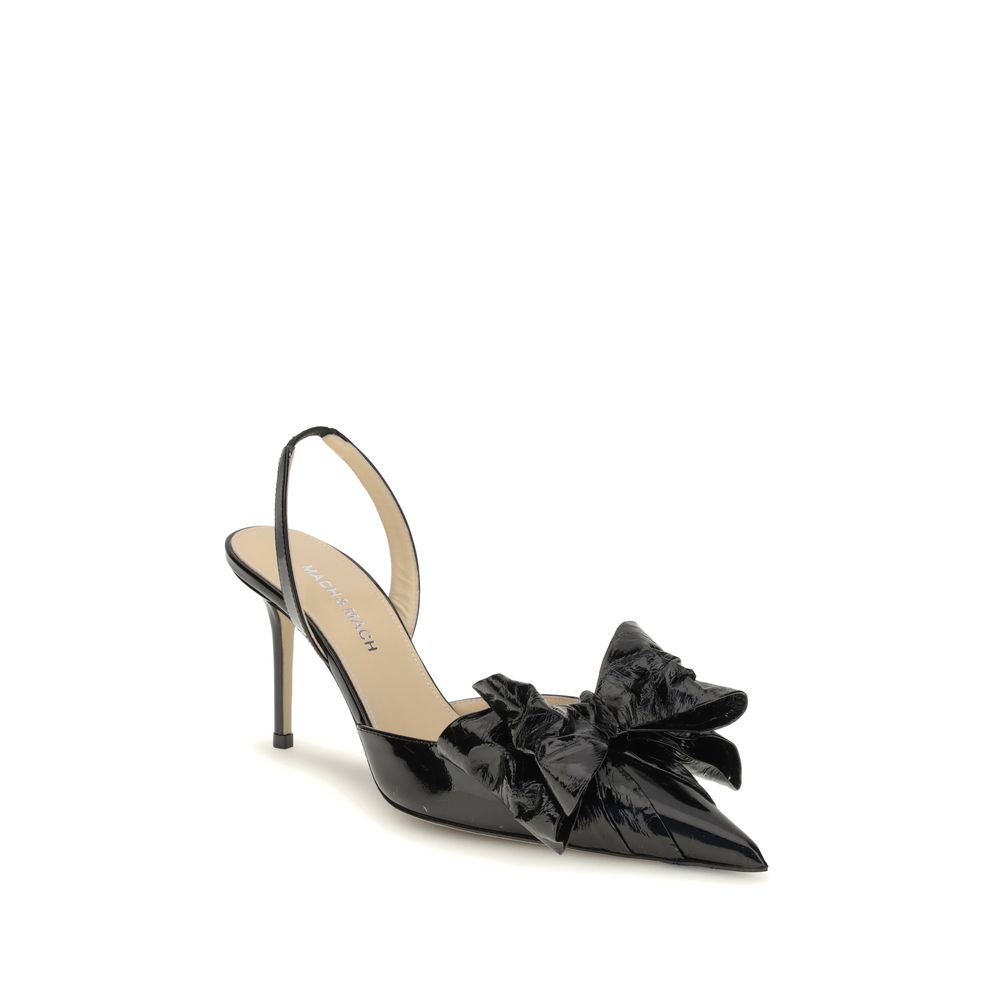 MACH & MACH Black Leather High Heel Pumps | Regal Royce
