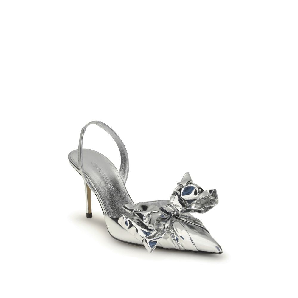 MACH & MACH Silver Leather High Heel Pumps | Regal Royce