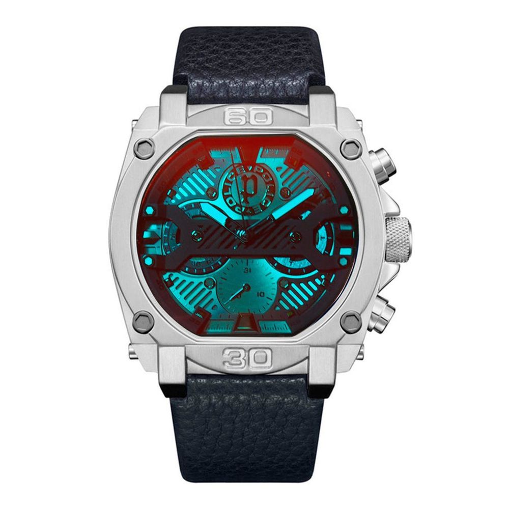 Police Blue Leather Dress Watch | Regal Royce