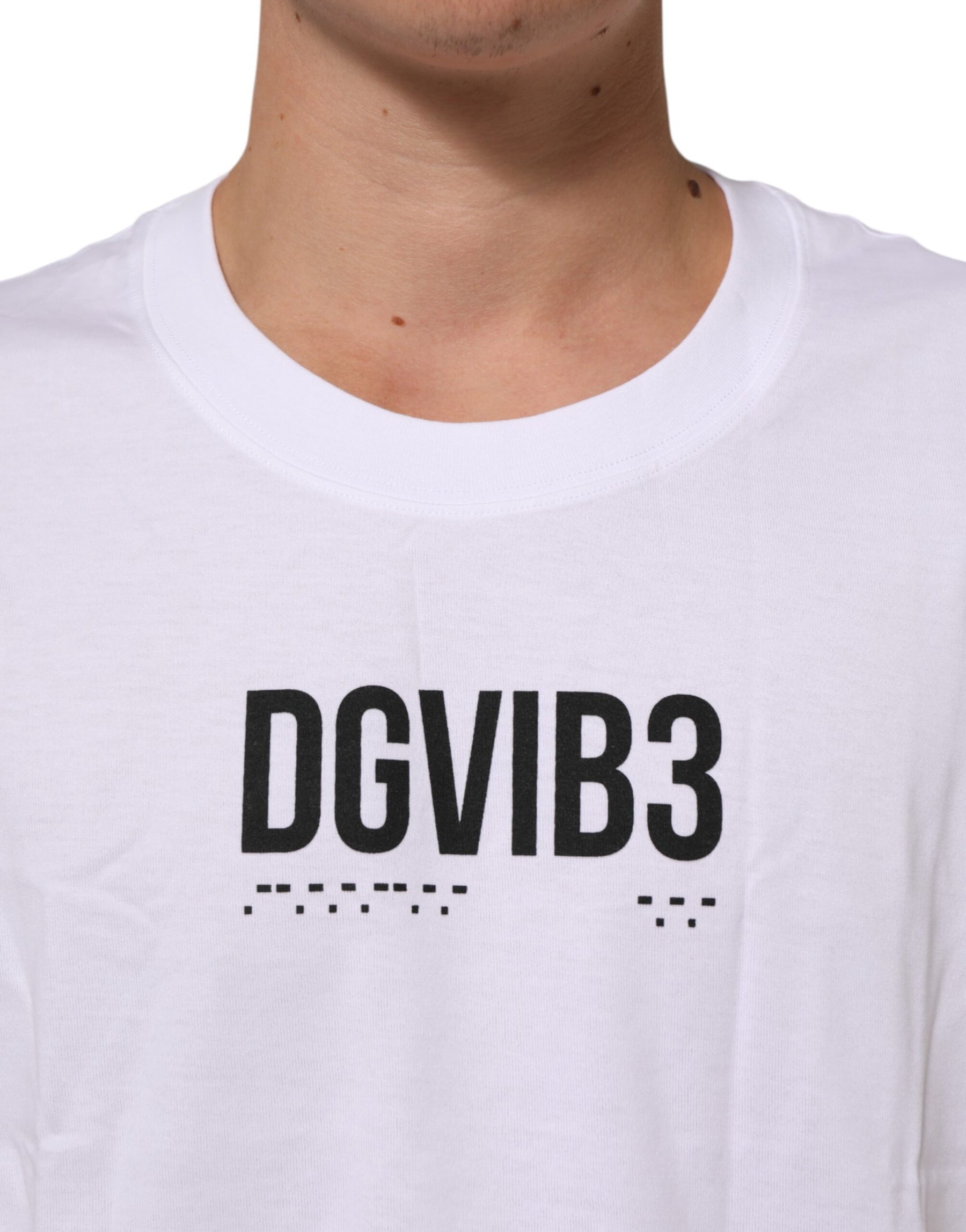 Dolce & Gabbana White Cotton Sleeveless Printed Tank T-shirt | Regal Royce