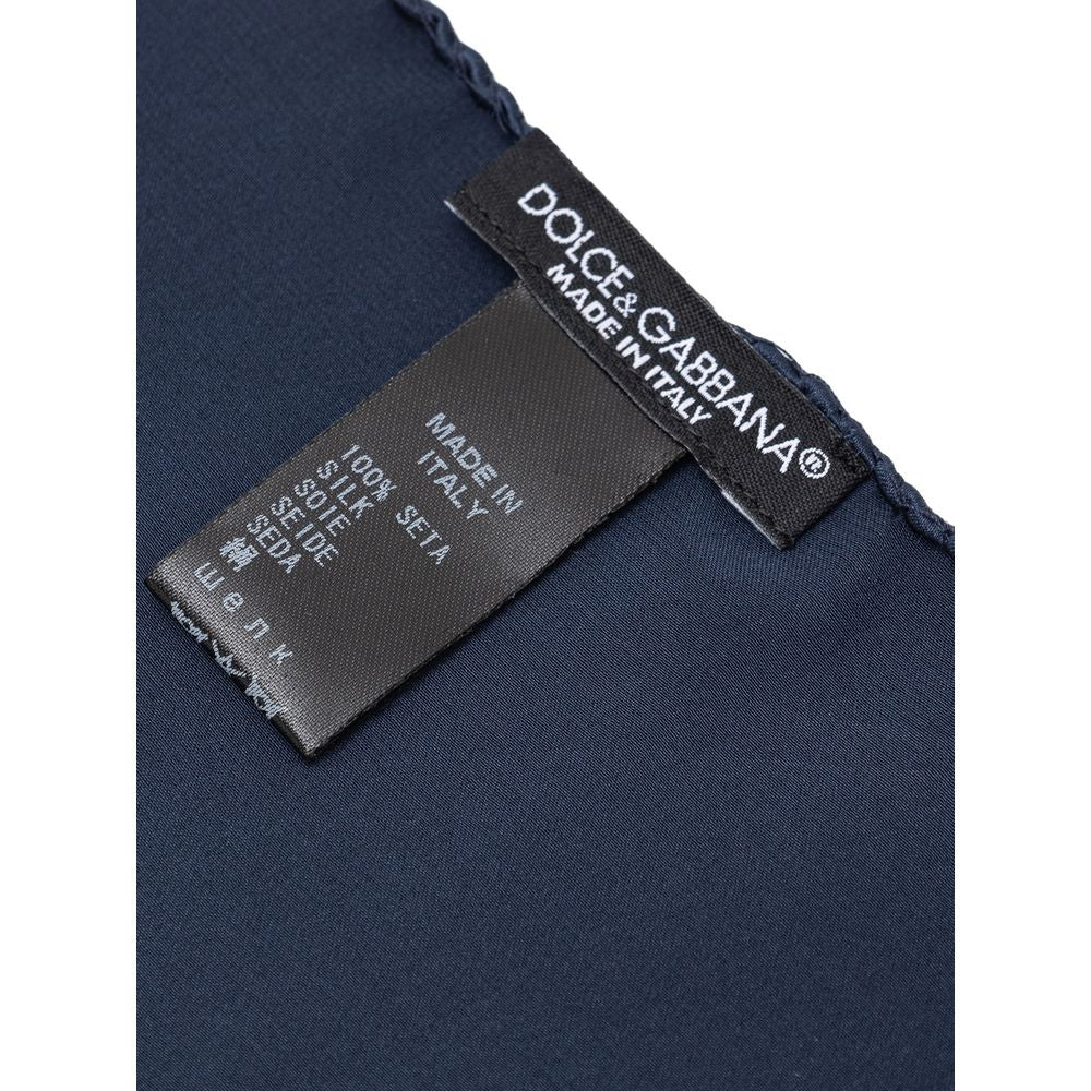 Dolce & Gabbana Blue Silk Pocket Square | Regal Royce