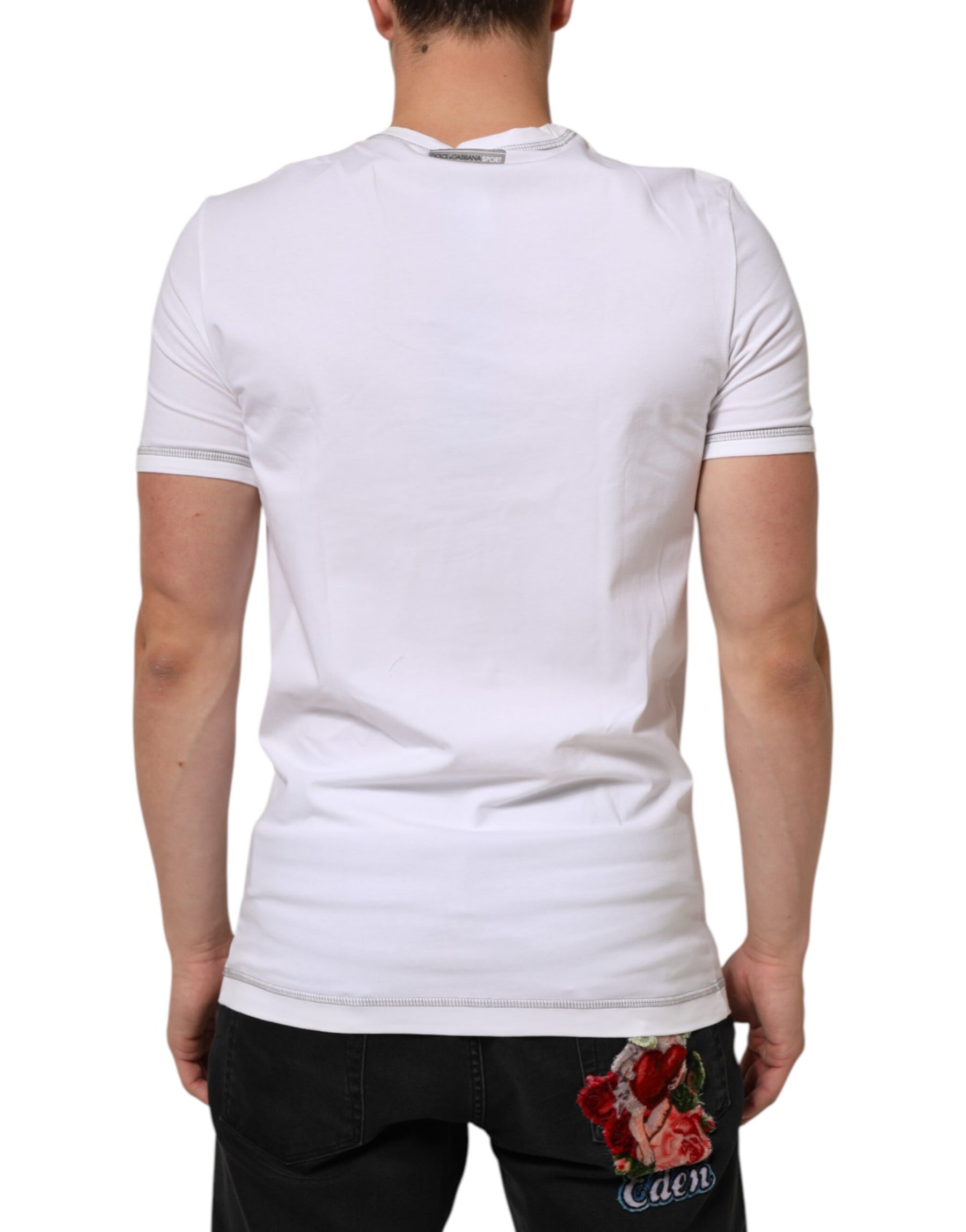 Dolce & Gabbana White Cotton Round Neck Men Underwear T-shirt | Regal Royce