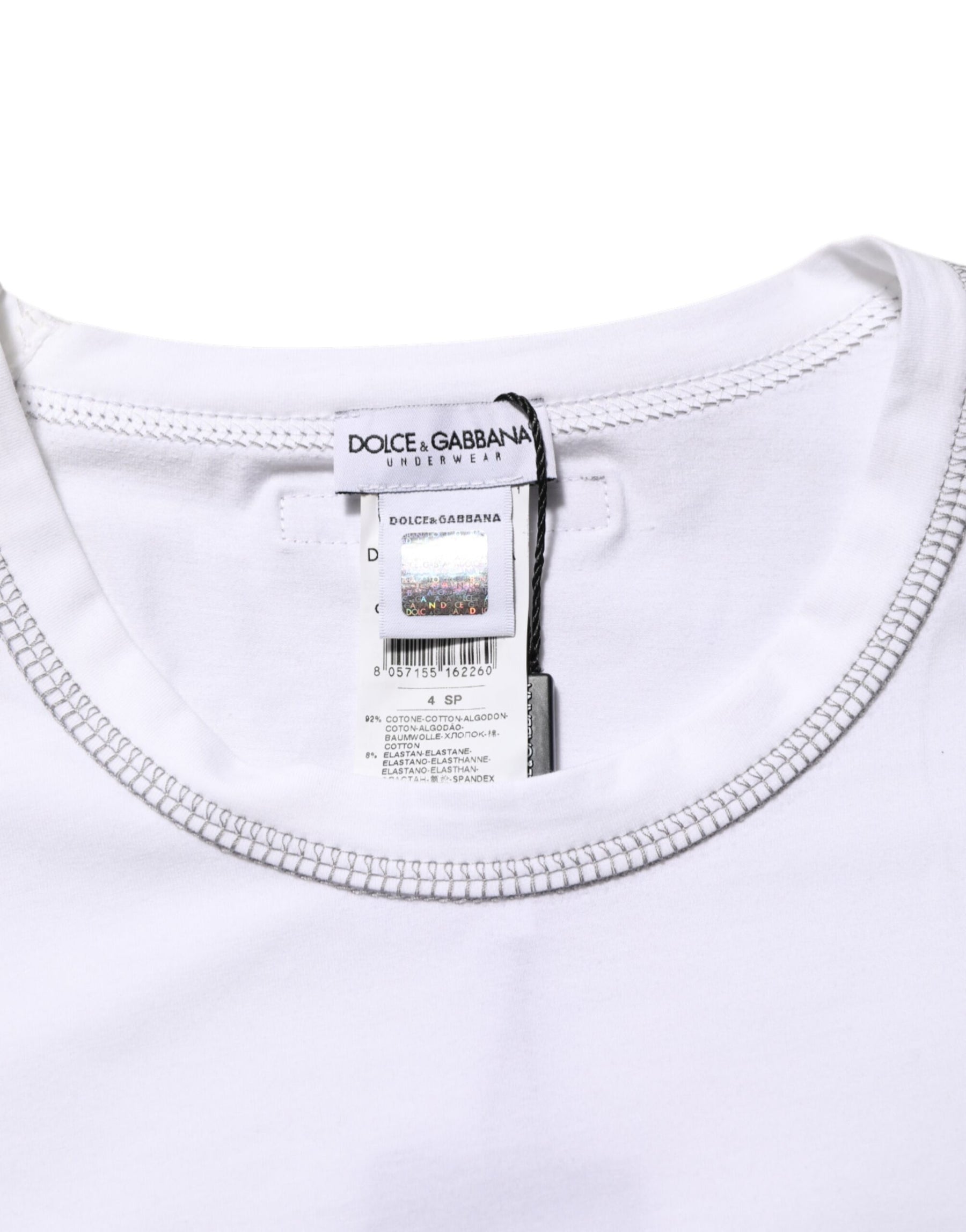 Dolce & Gabbana White Cotton Round Neck Men Underwear T-shirt | Regal Royce