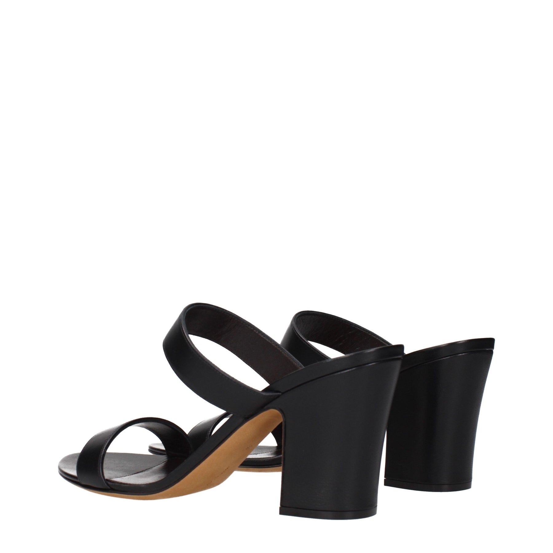 The Row Black Leather Stiletto Heel Sandals | Regal Royce