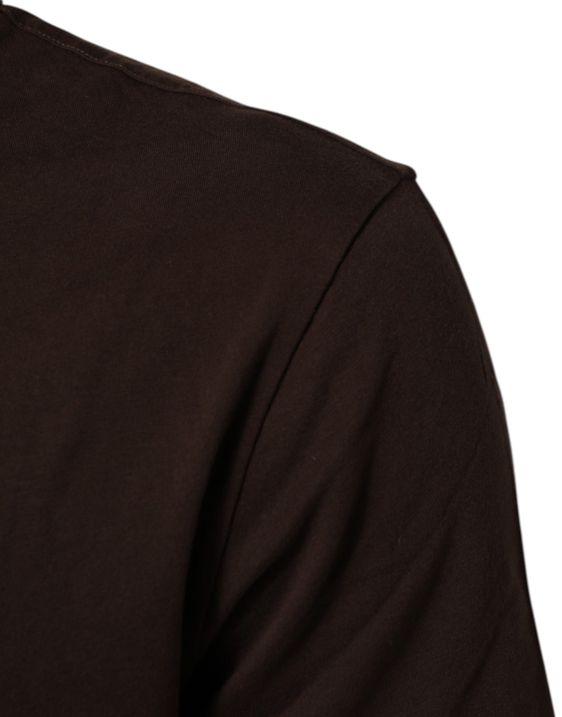 Dolce & Gabbana Brown Coin Laurel Print Men Crew Neck T-shirt | Regal Royce