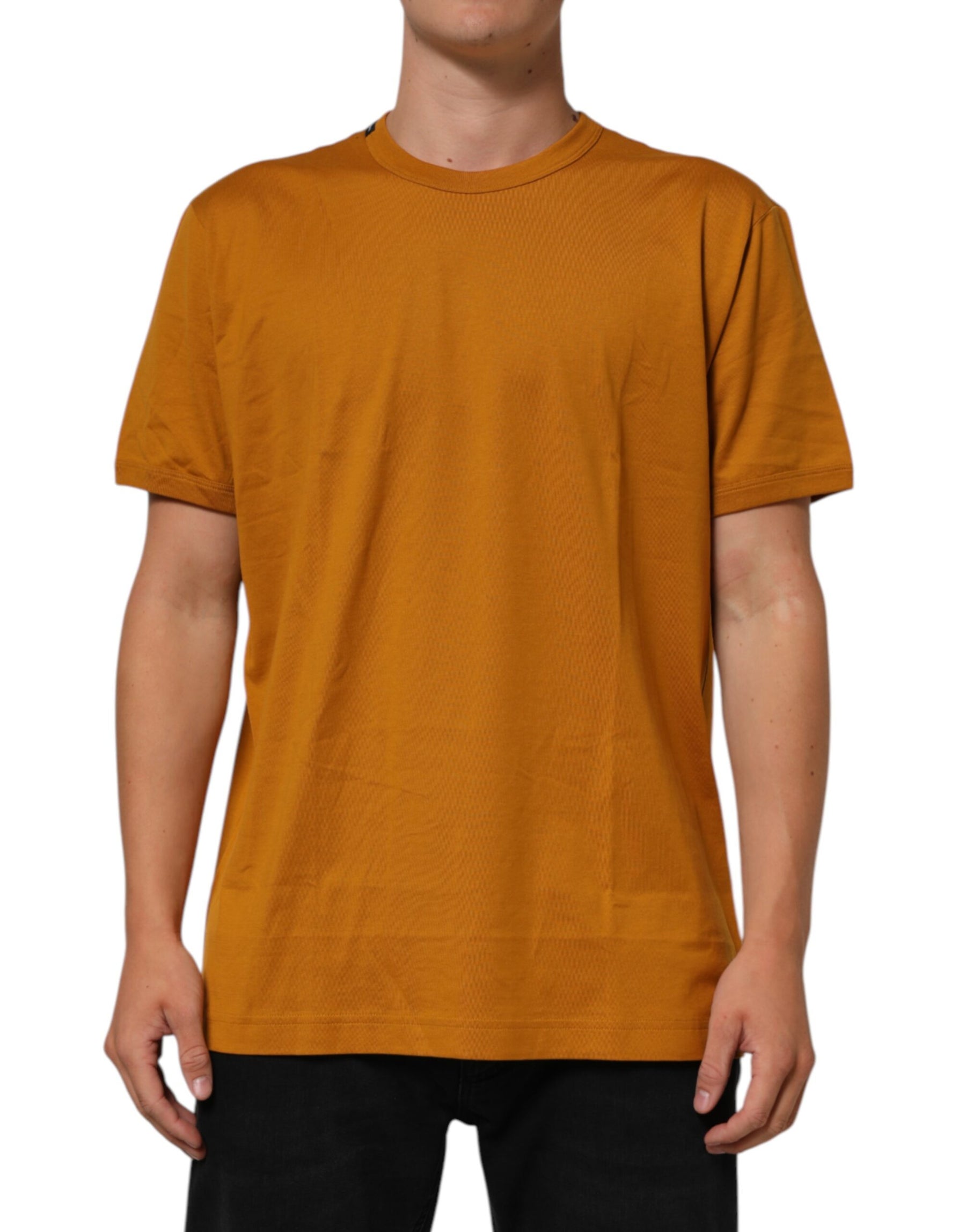 Dolce & Gabbana Golden Brown Crew Neck Short Sleeve T-shirt | Regal Royce