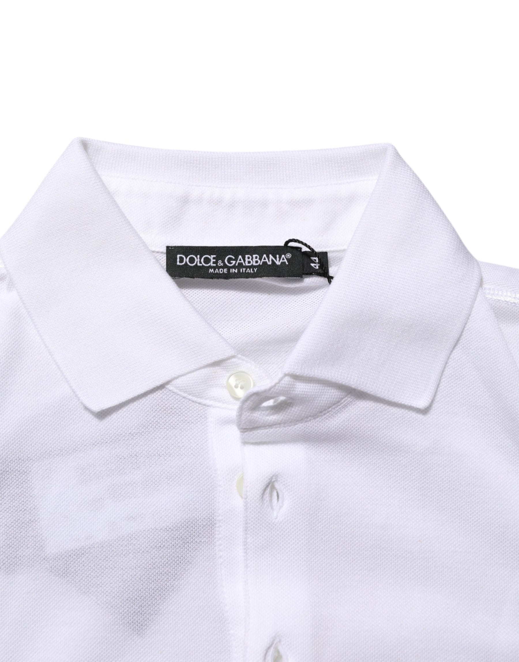 Dolce & Gabbana White Collared Short Sleeves Polo T-shirt | Regal Royce