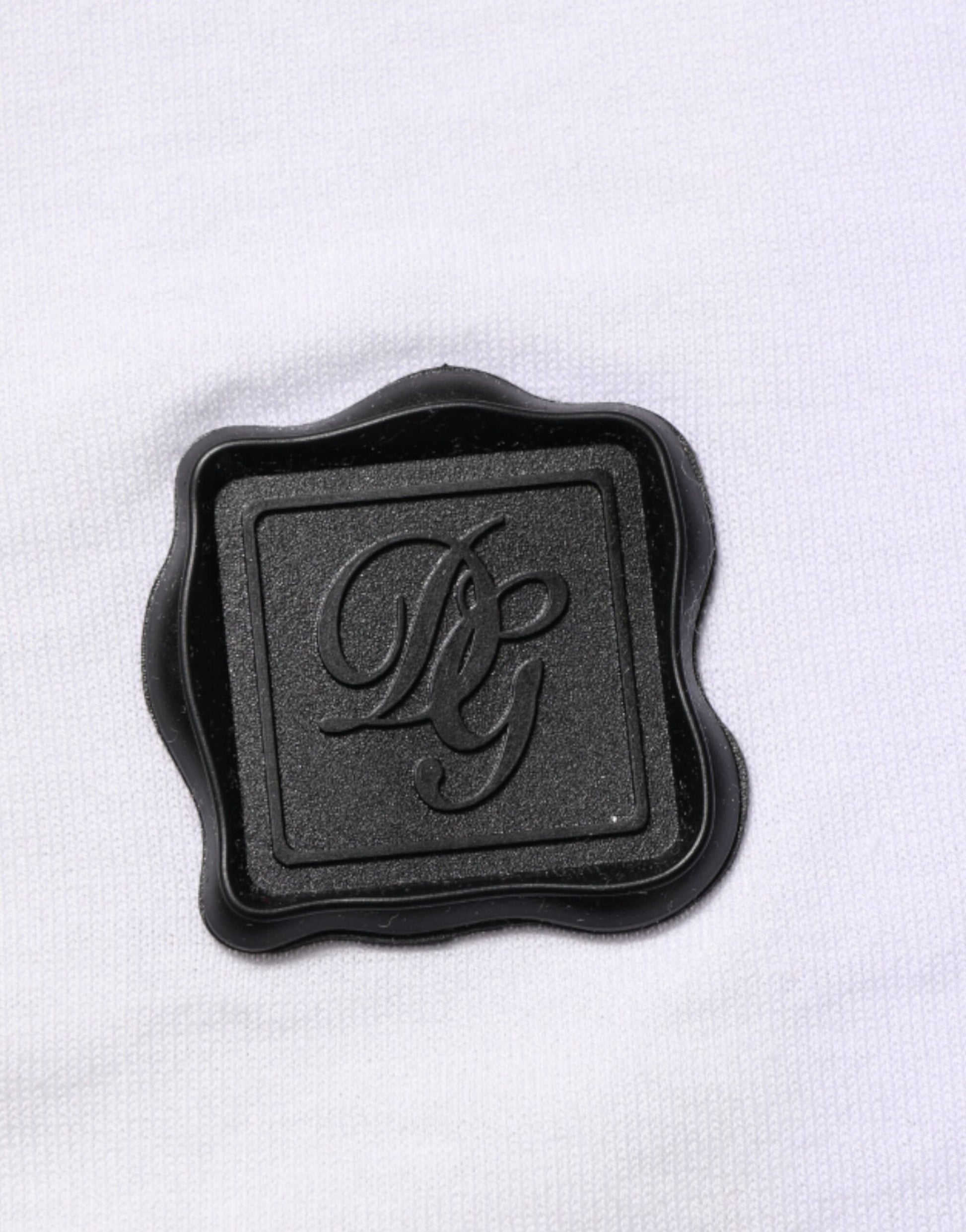 Dolce & Gabbana White Cotton Logo Patch V-neck Tee T-shirt