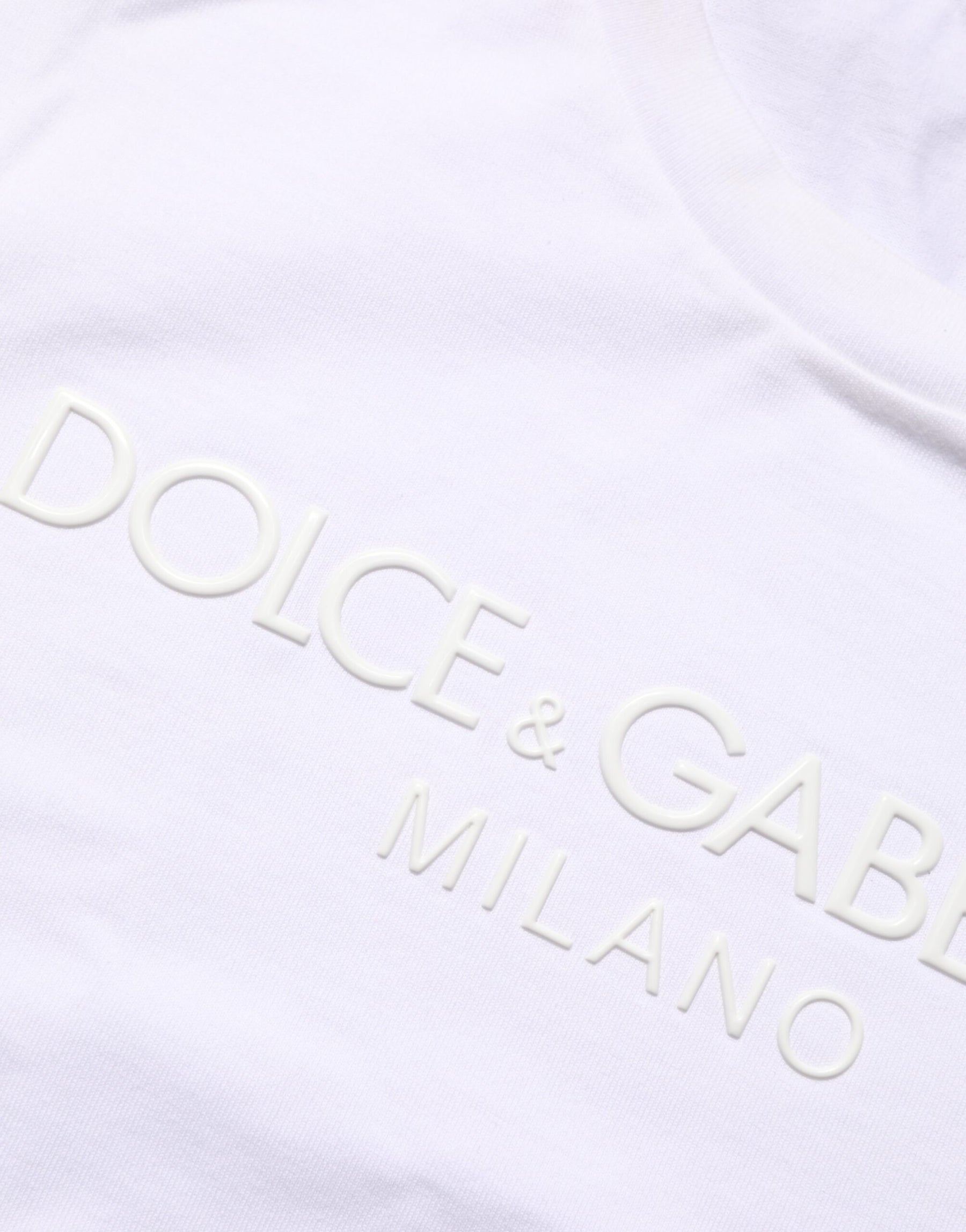 Dolce & Gabbana White Cotton Crew Neck Short Sleeves T-shirt | Regal Royce