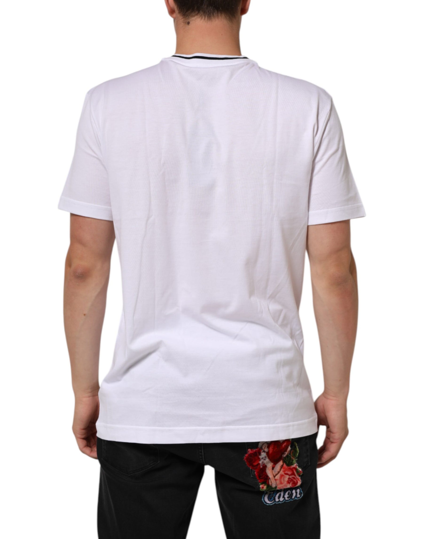 Dolce & Gabbana White Sacred Heart Short Sleeve Men T-shirt | Regal Royce
