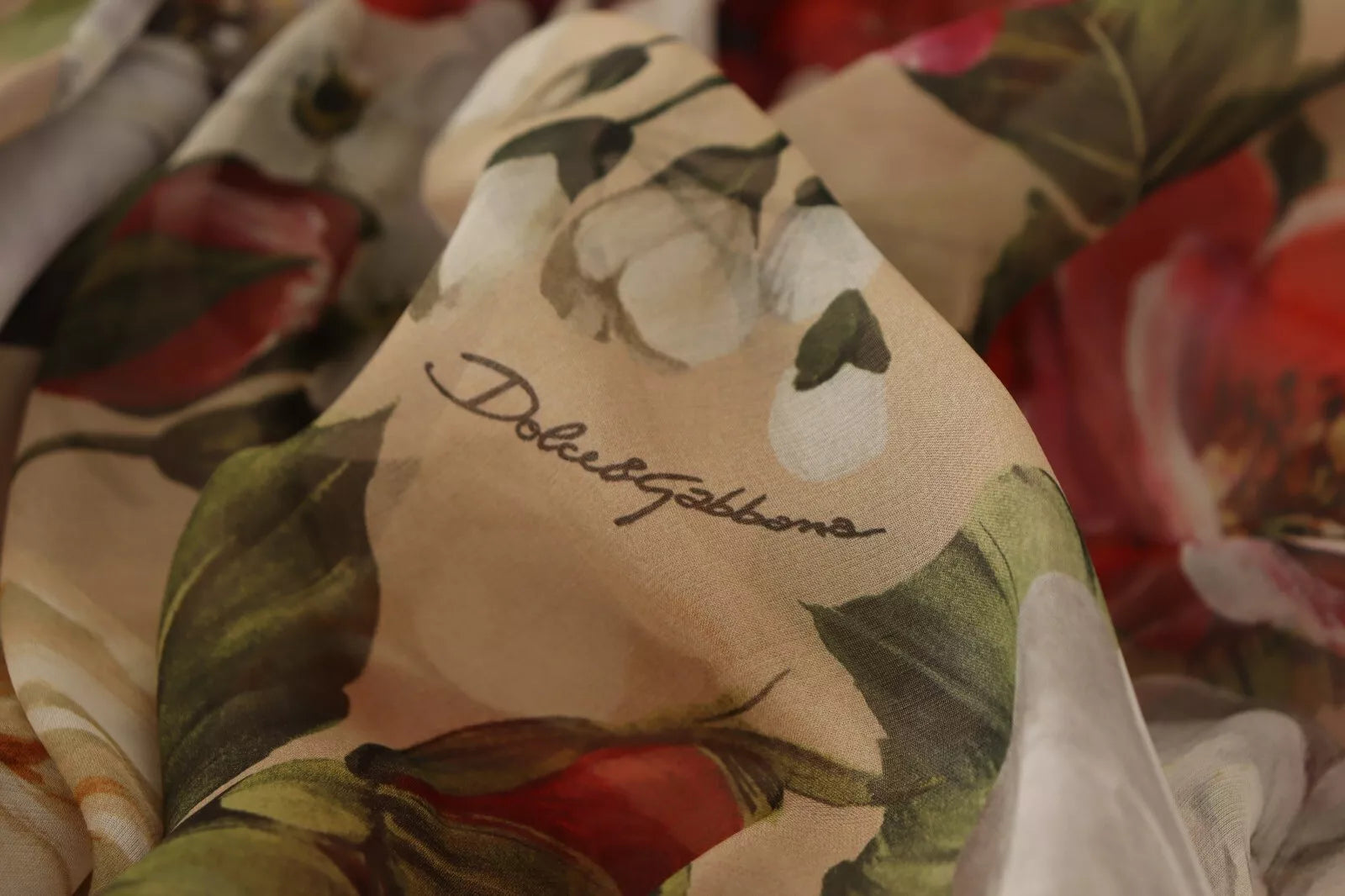 Dolce & Gabbana Beige Floral Sleeveless A-line Mini Dress | Regal Royce