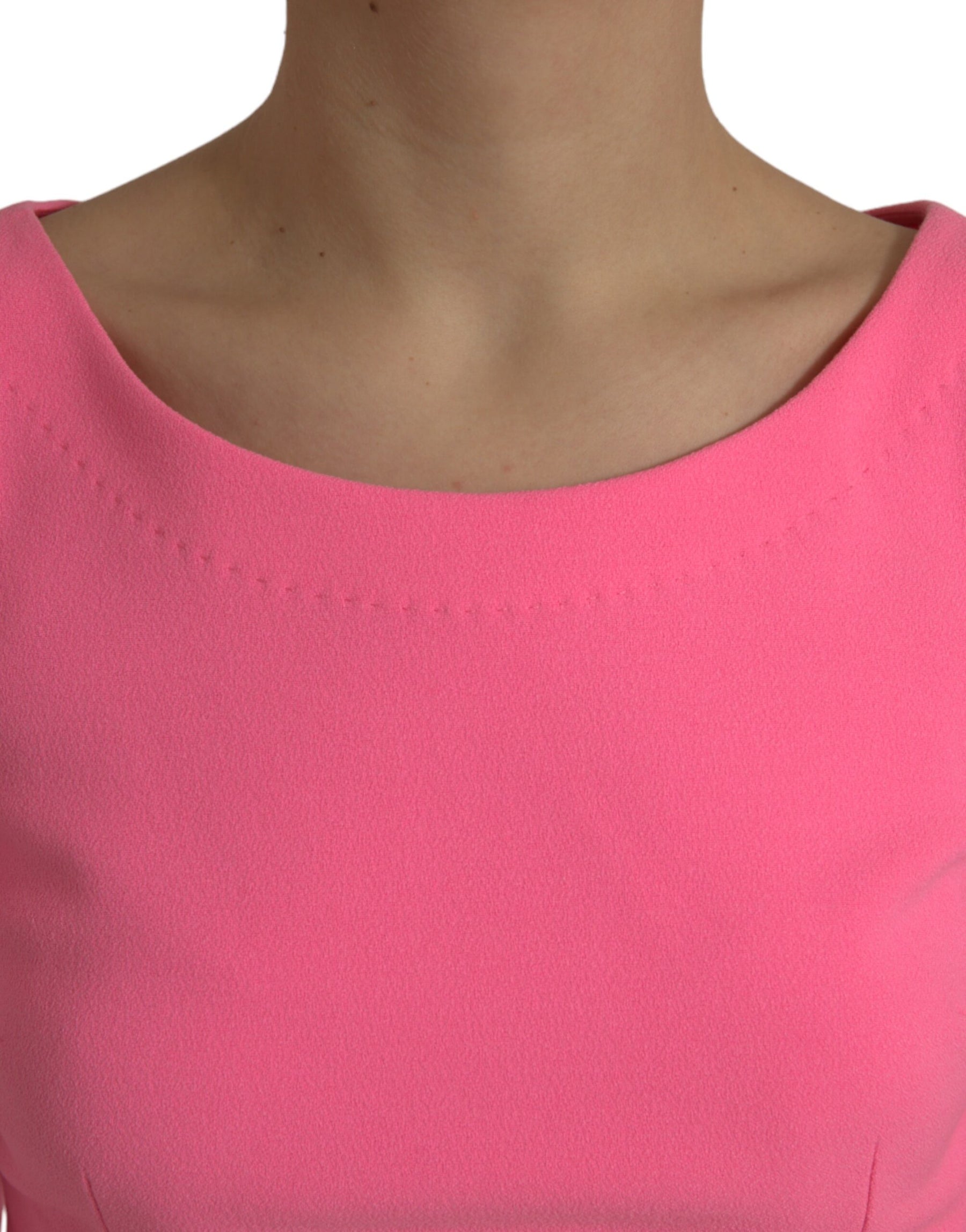 Dolce & Gabbana Pink Polyester Long Sleeves Sheath Midi Dress | Regal Royce