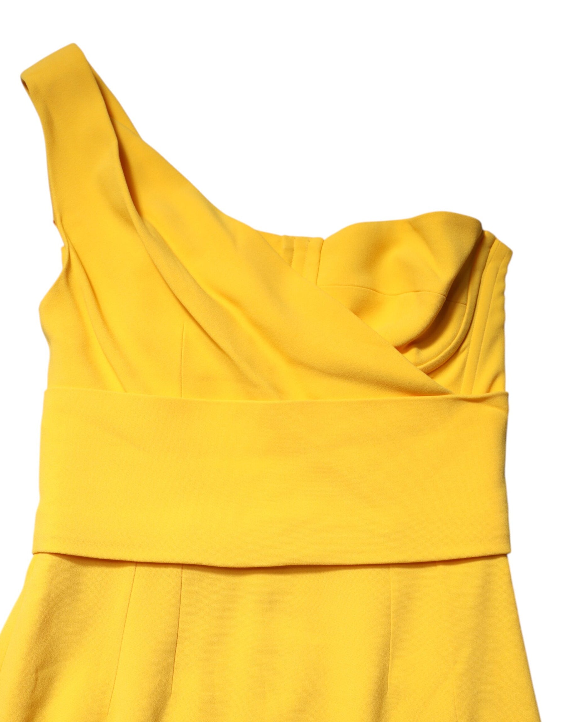 Dolce & Gabbana Yellow One Shoulder Side Slit Sheath Dress | Regal Royce