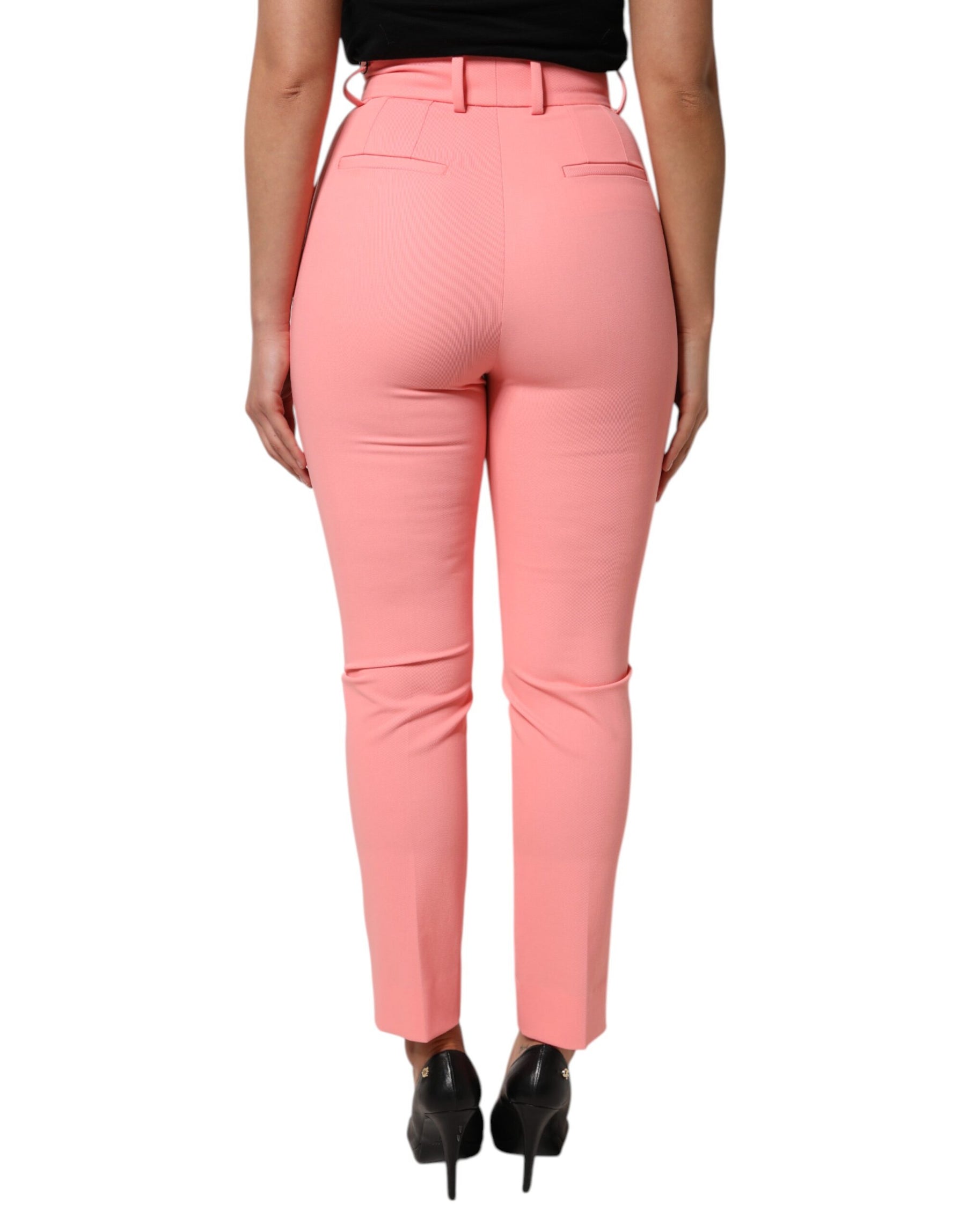 Dolce & Gabbana Pink High Waist Dress Tapered Trouser Pants | Regal Royce