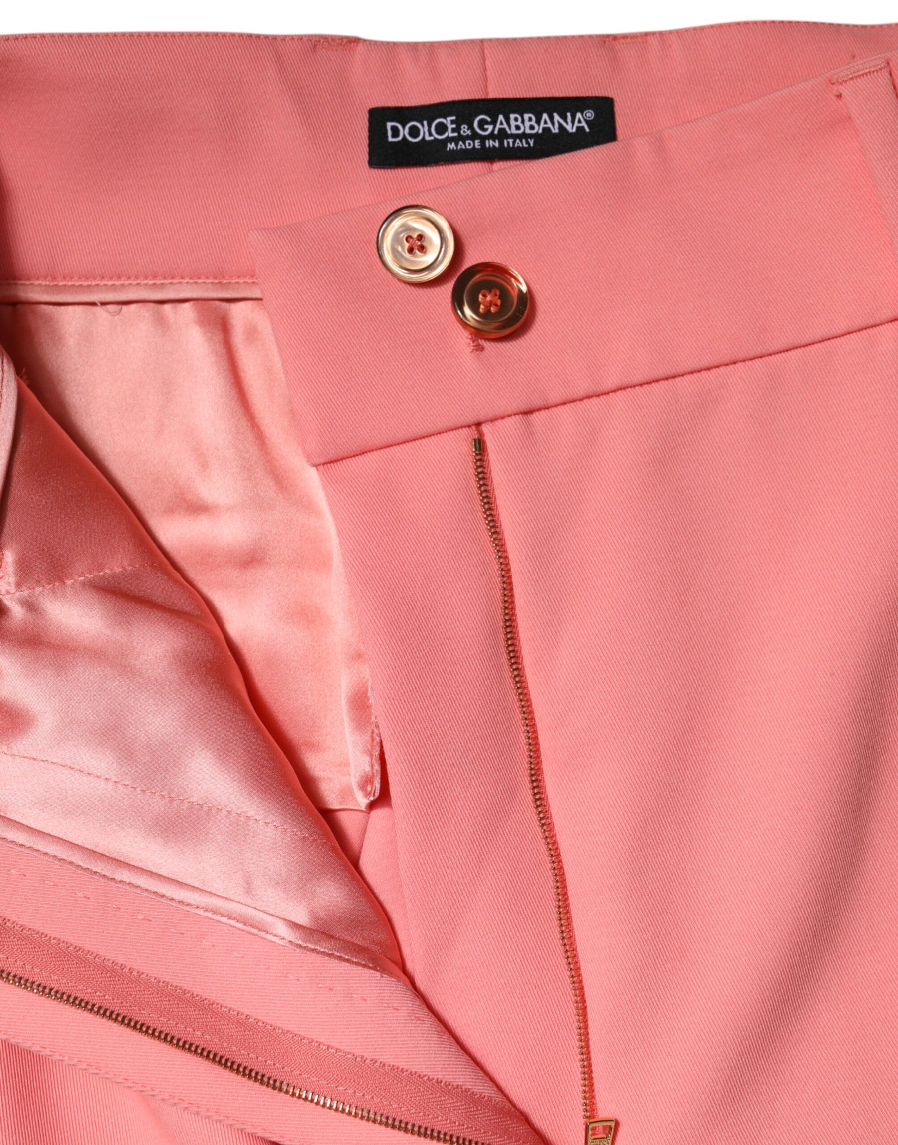 Dolce & Gabbana Pink High Waist Dress Tapered Trouser Pants | Regal Royce