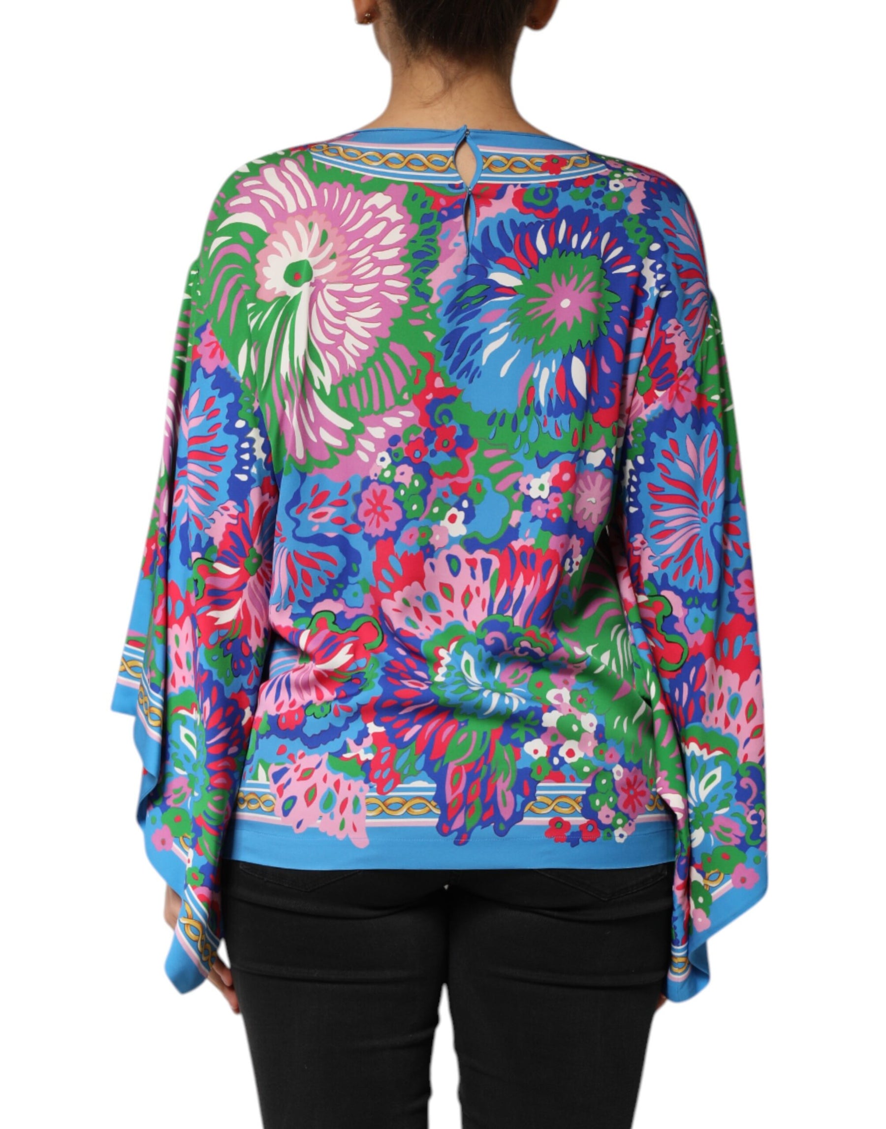 Dolce & Gabbana Multicolor Floral Printed Tunic Blouse Top | Regal Royce