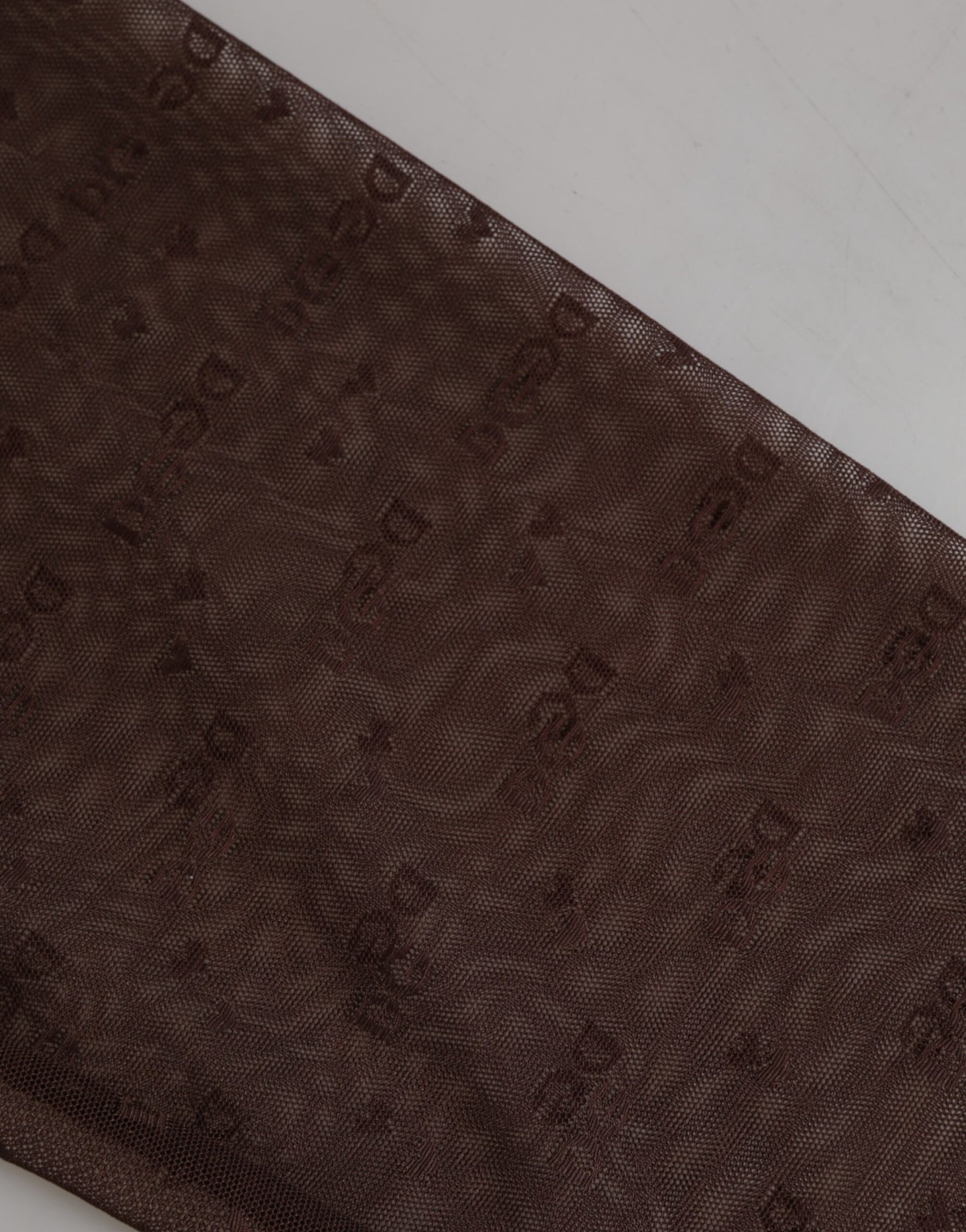 Dolce & Gabbana Brown Nylon Logo Lace Leggings Pants Underwear | Regal Royce