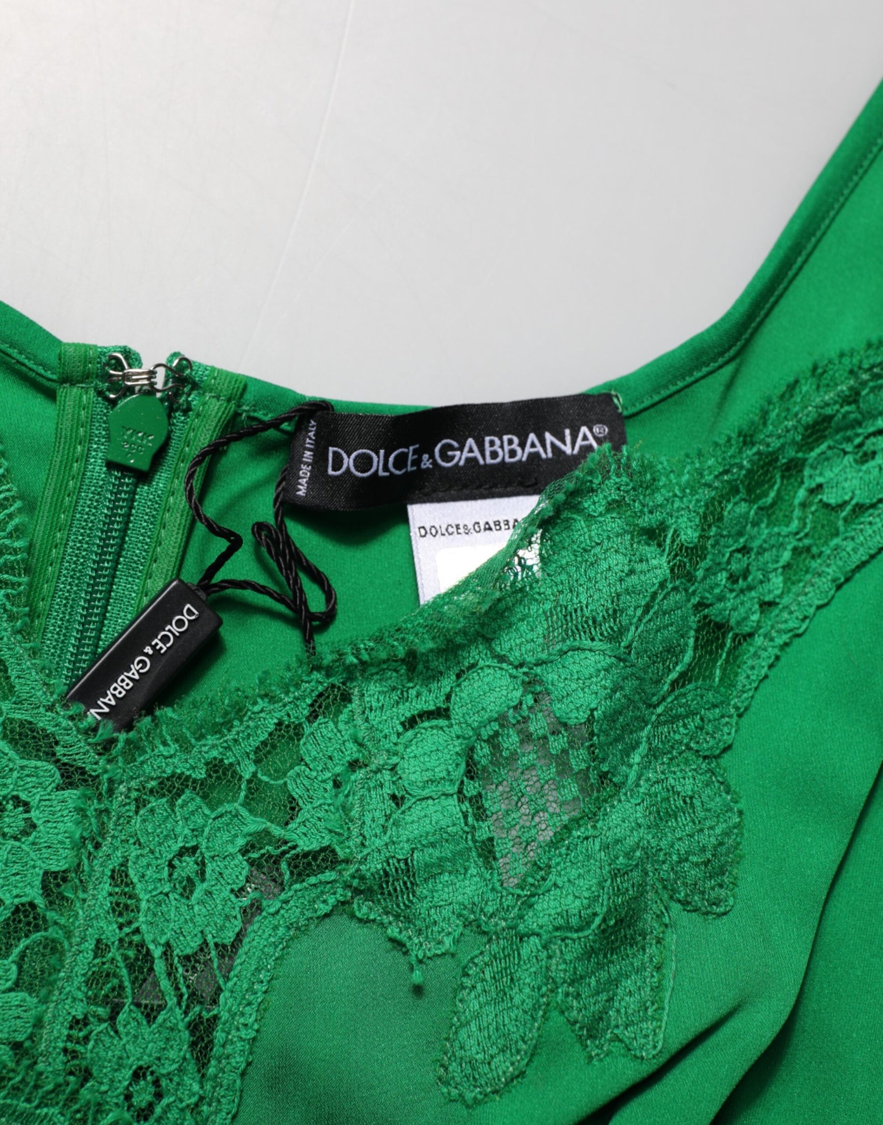 Dolce & Gabbana Green Floral Lace Tank Lingerie Top Underwear | Regal Royce