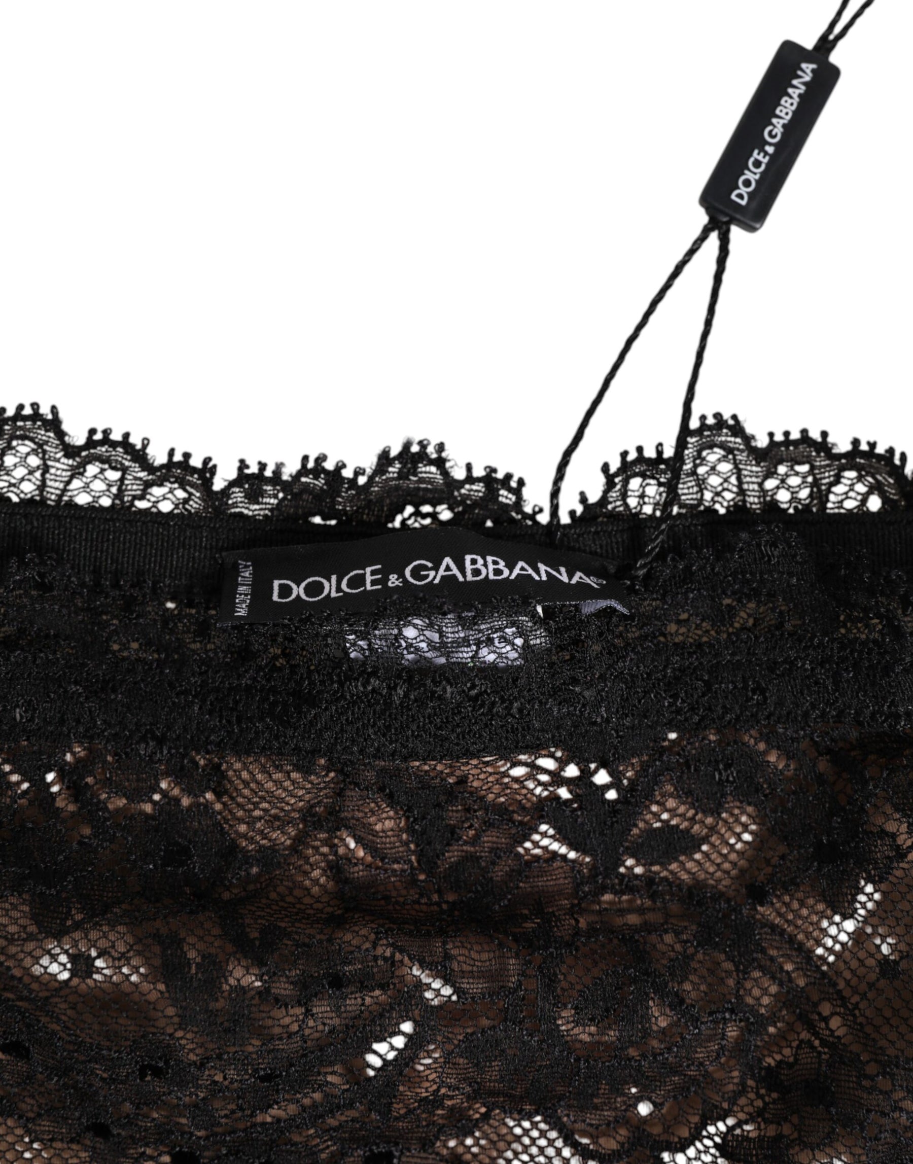 Dolce & Gabbana Black Floral Lace Mesh High Brief Panty  Underwear | Regal Royce