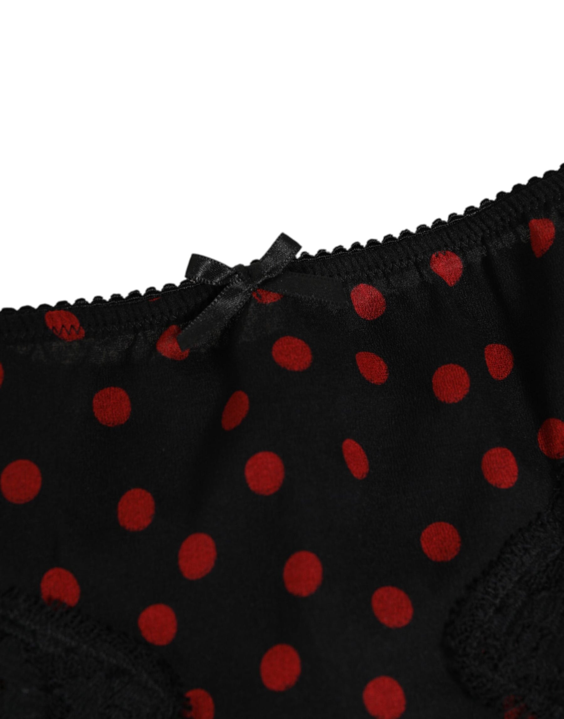 Dolce & Gabbana Black Polka Dotted Silk Low Waist Panty Underwear | Regal Royce