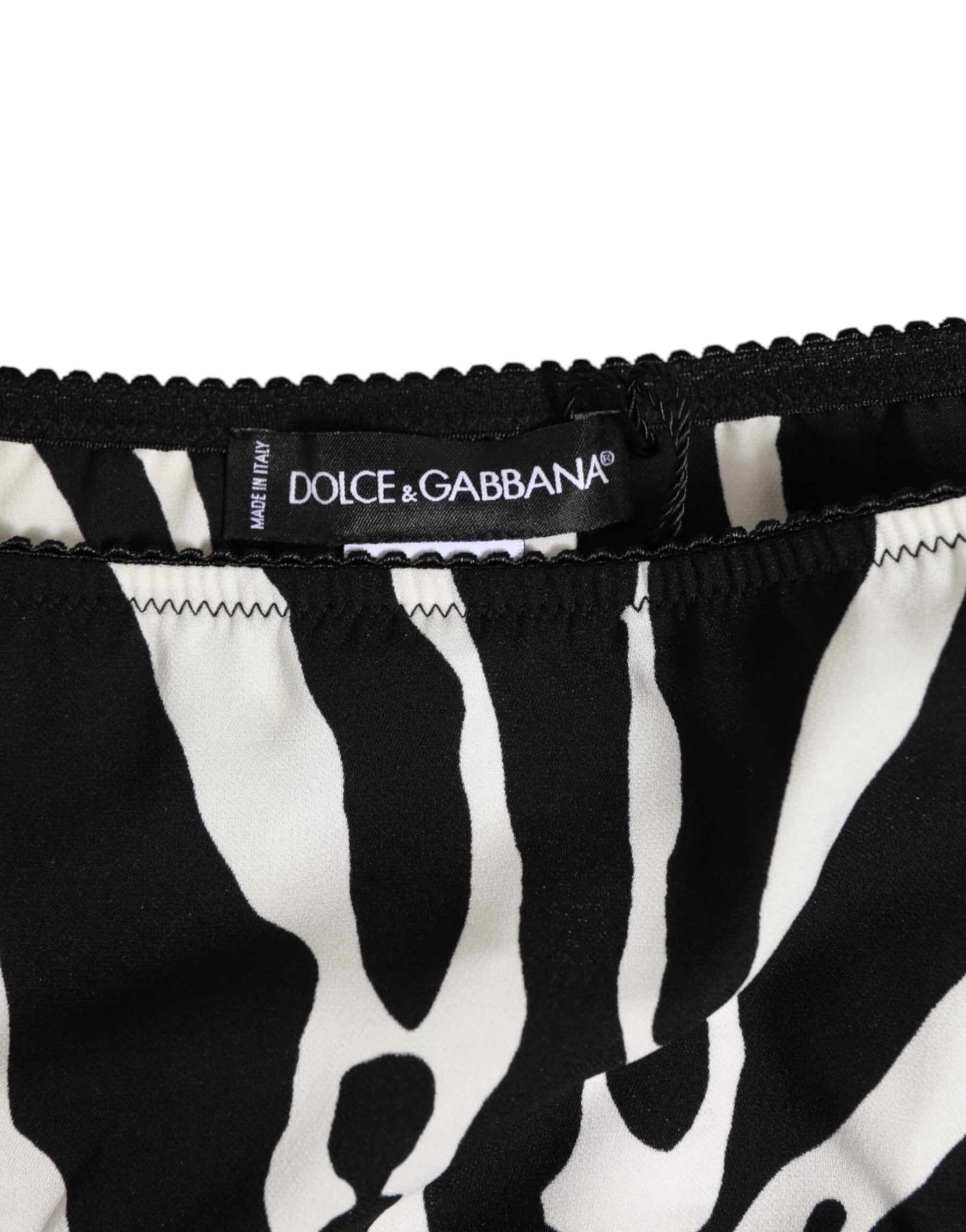 Dolce & Gabbana Black White Zebra Print Slip Briefs Underwear | Regal Royce