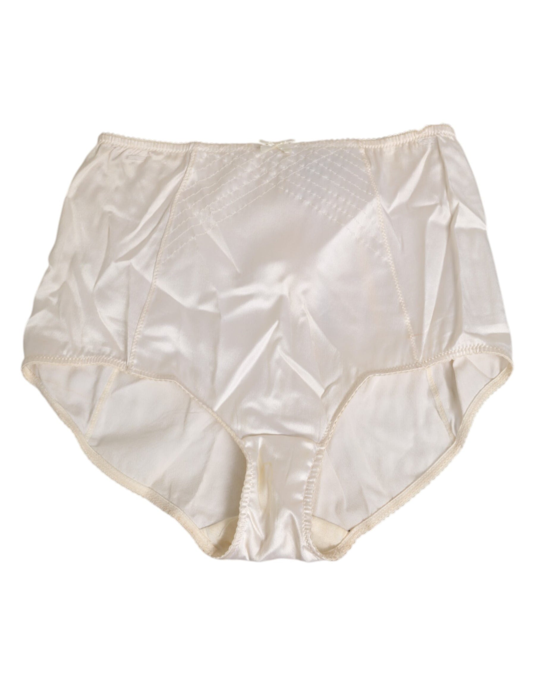 Dolce & Gabbana Off White Silk High Waist Girdle Panty Underwear | Regal Royce