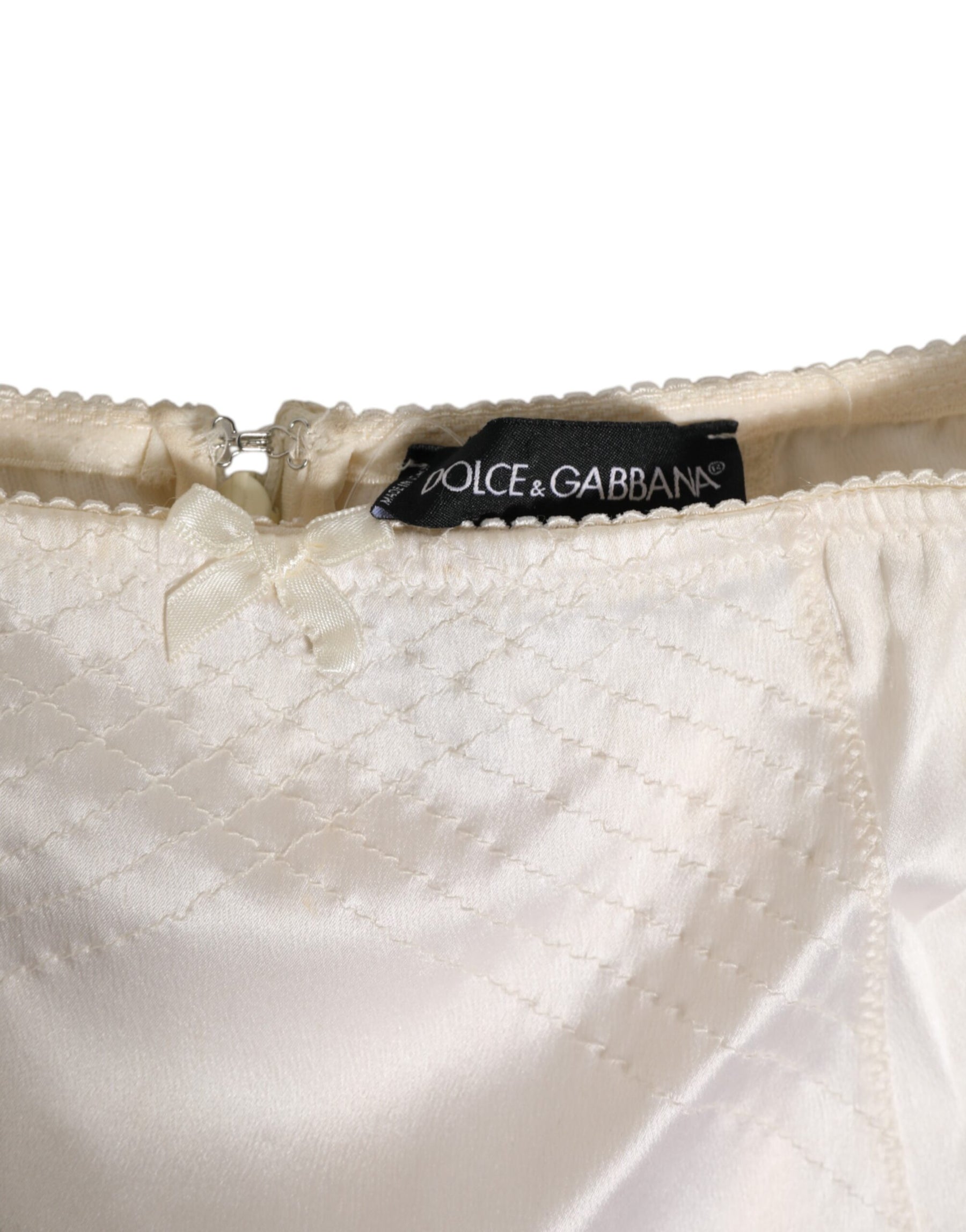 Dolce & Gabbana Off White Silk High Waist Girdle Panty Underwear | Regal Royce