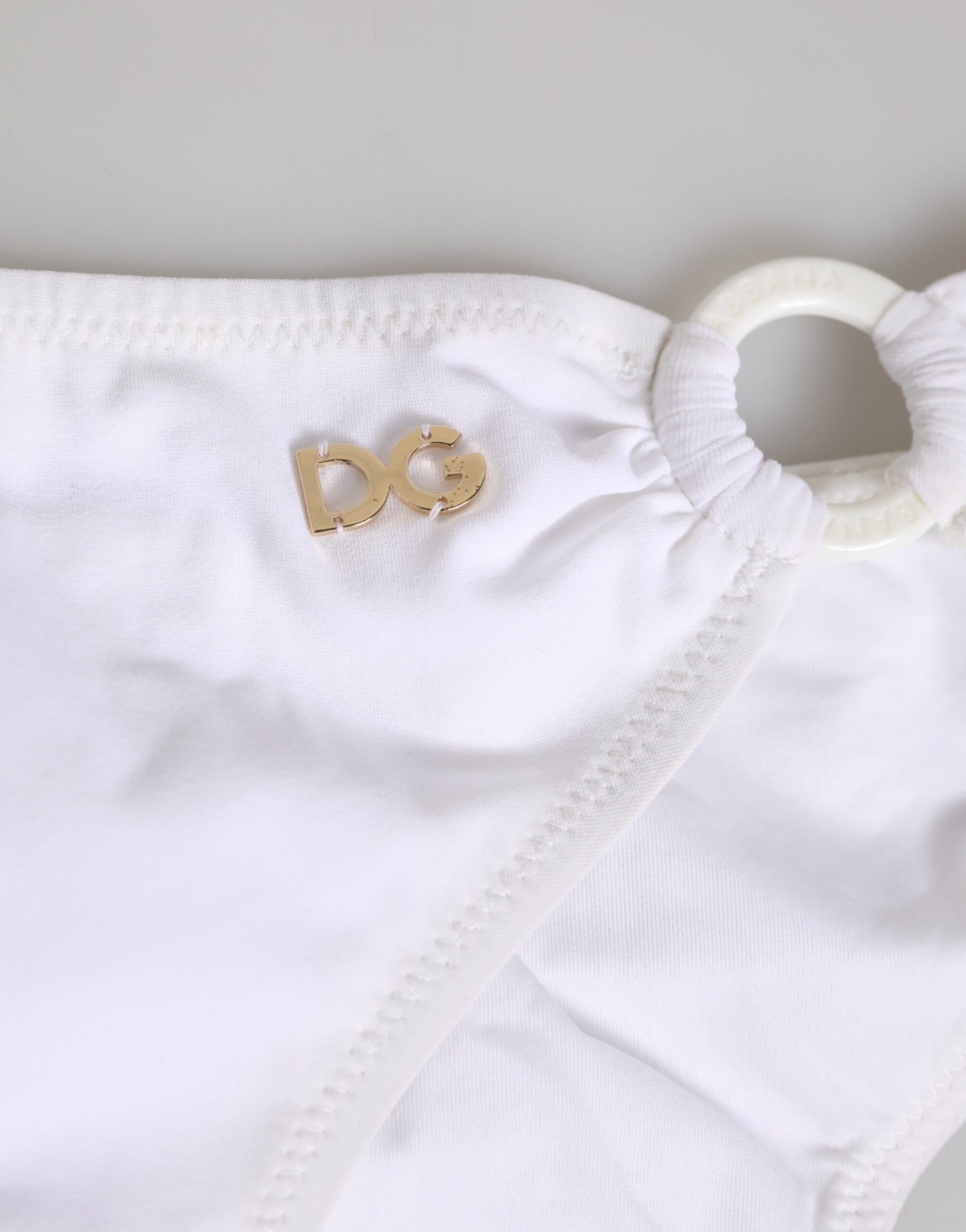 Dolce & Gabbana White Logo Swimsuit 2 Piece Top Bottom Swimwear | Regal Royce