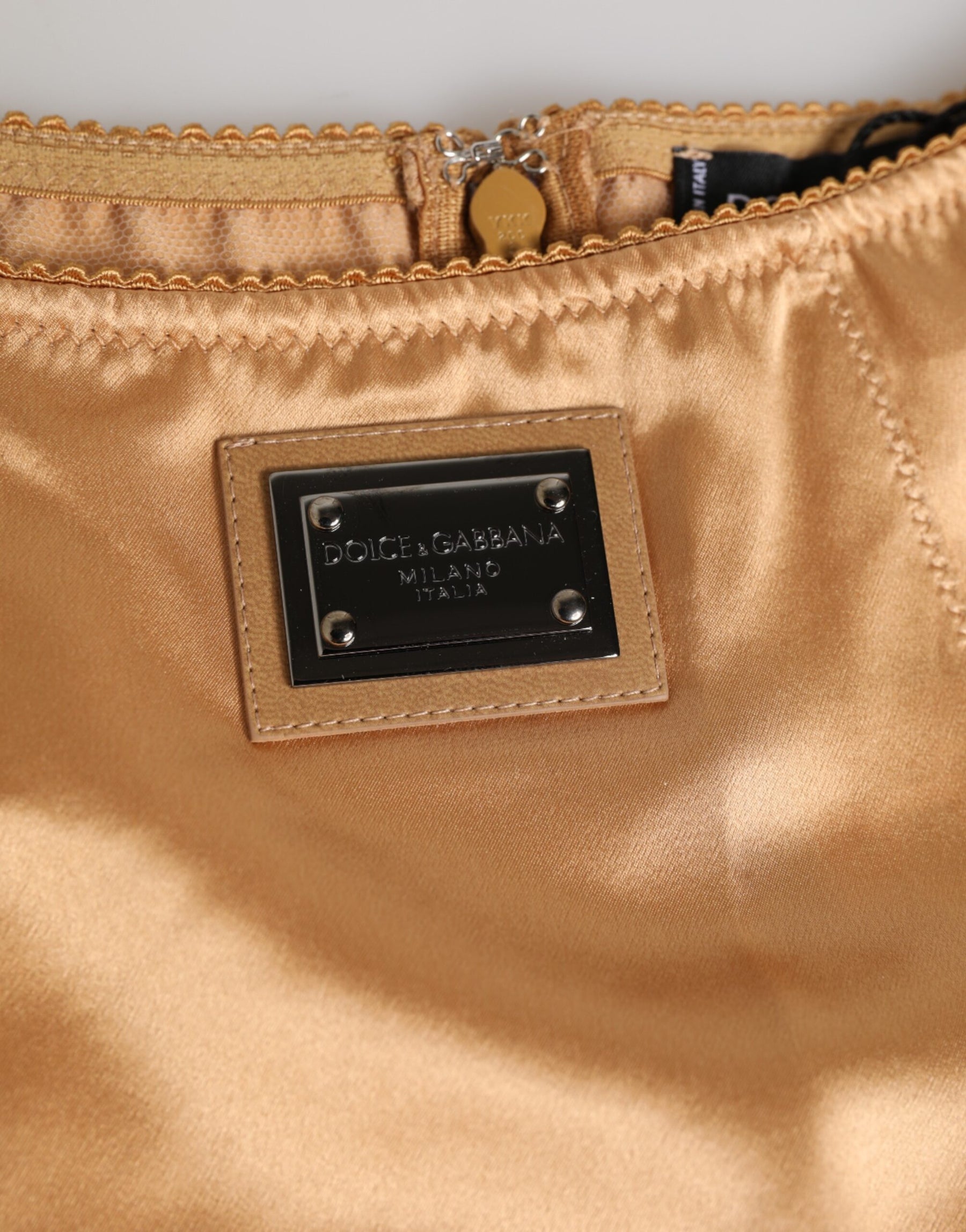 Dolce & Gabbana Beige Silk Stretch High Waist Girdle Underwear | Regal Royce