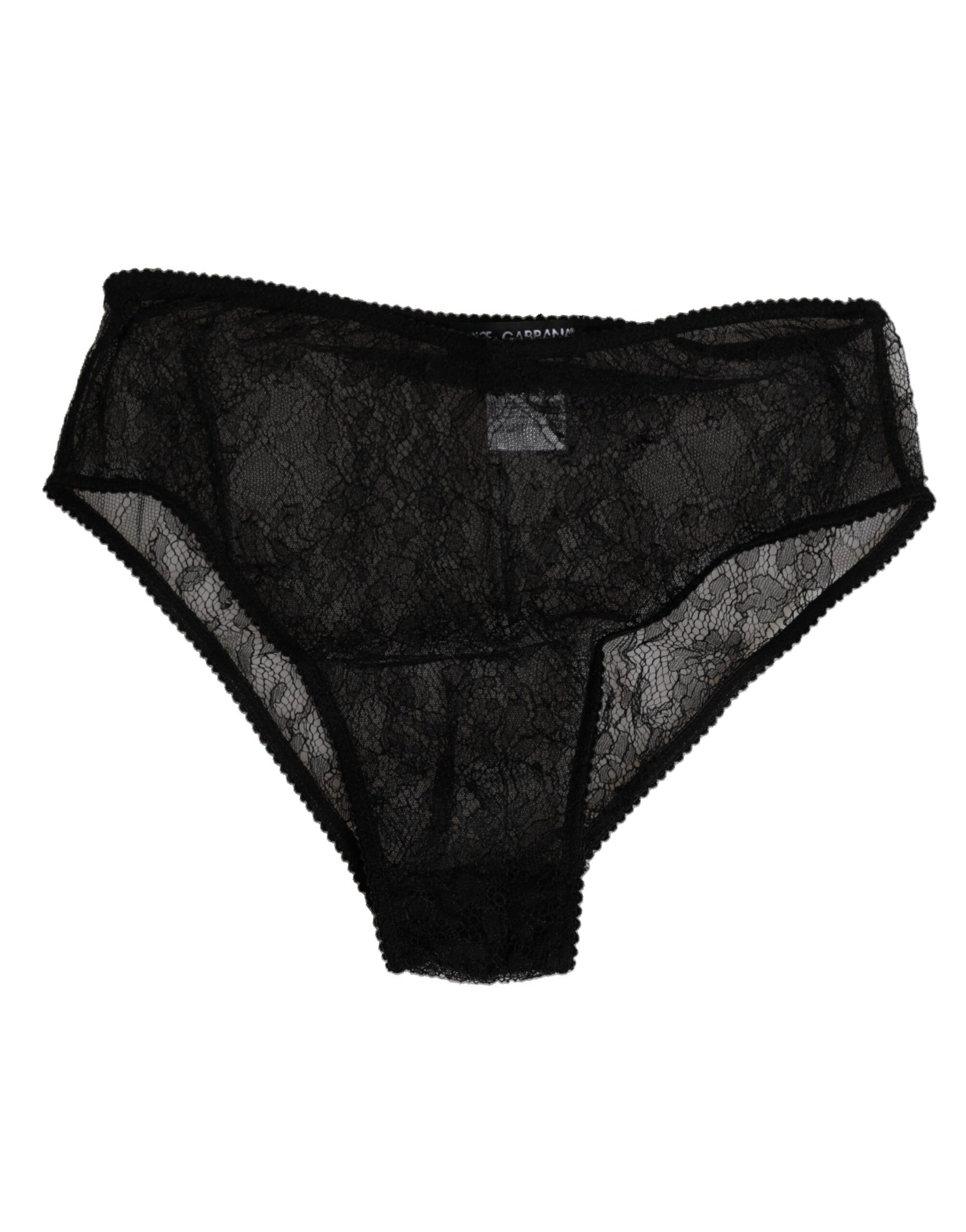 Dolce & Gabbana Black Nylon Stretch High Waist Panty Underwear | Regal Royce