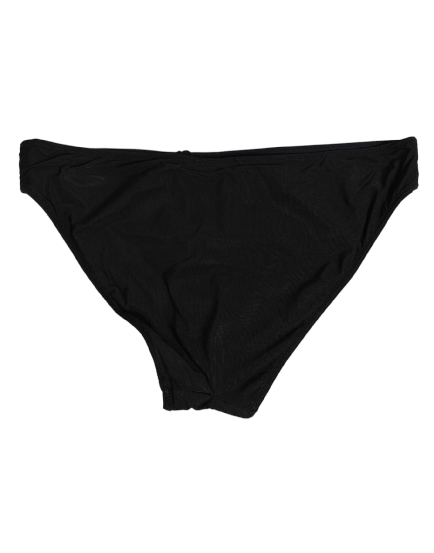 Dolce & Gabbana Black Nylon Stretch Slip Brief Women Underwear | Regal Royce