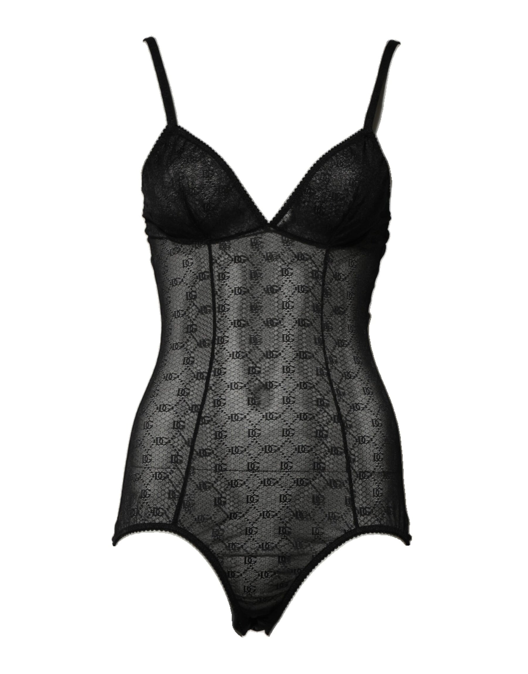 Dolce & Gabbana Black Nylon Stretch Bodysuit Lingerie Underwear | Regal Royce