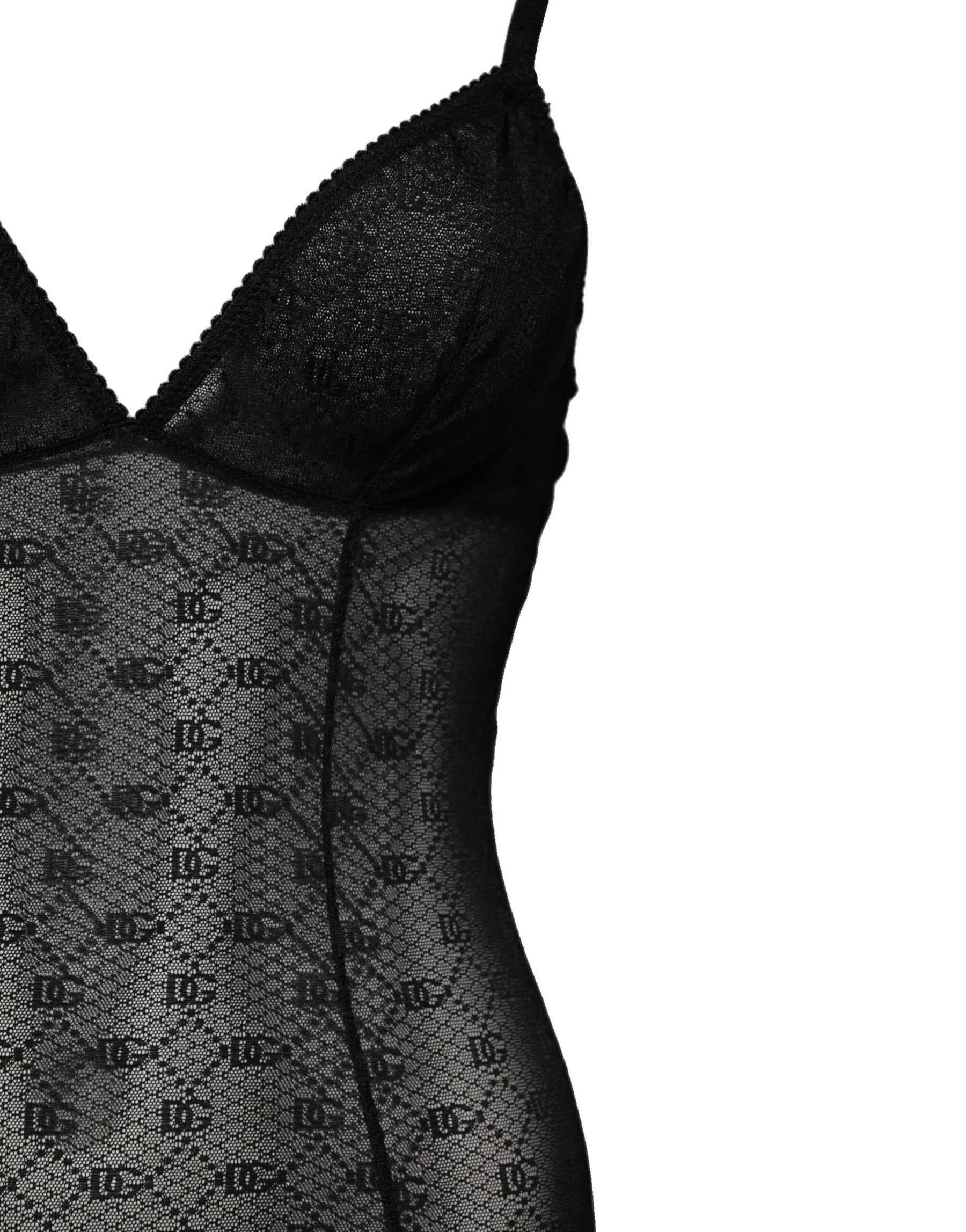 Dolce & Gabbana Black Nylon Stretch Bodysuit Lingerie Underwear | Regal Royce