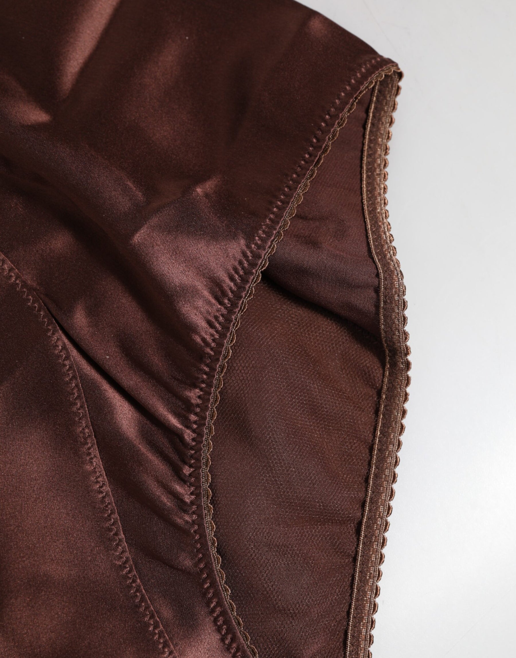 Dolce & Gabbana Brown Silk Stretch High Waist Girdle Underwear | Regal Royce