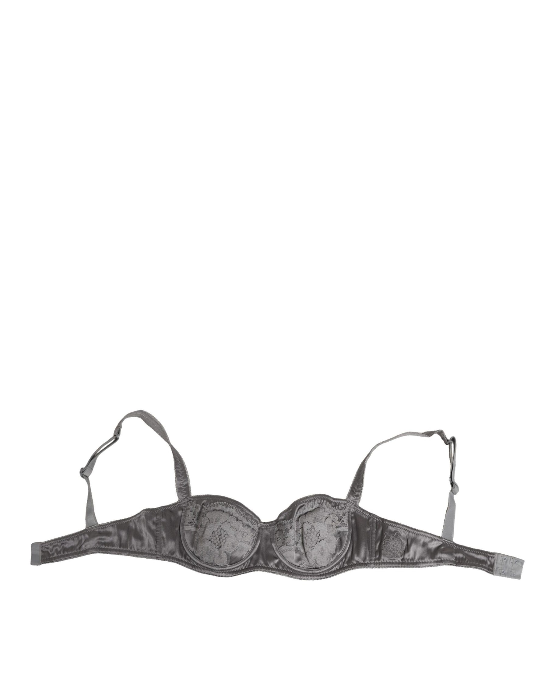 Dolce & Gabbana Gray Silk Underwired Balconette Bra Underwear | Regal Royce