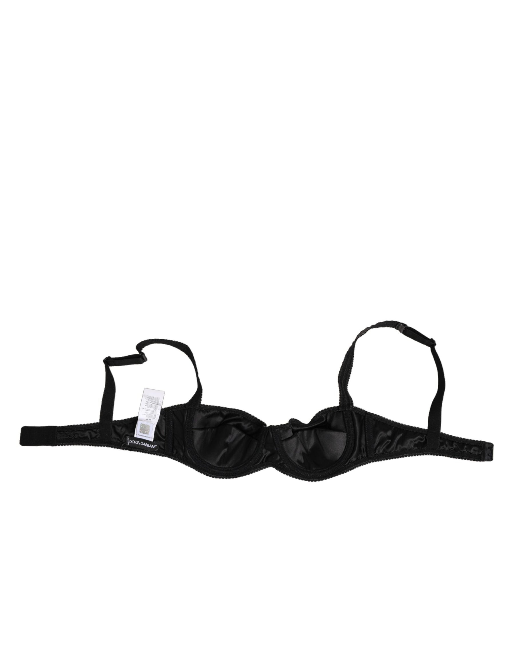 Dolce & Gabbana Black Acetate Stretch Balconette Bra Underwear | Regal Royce