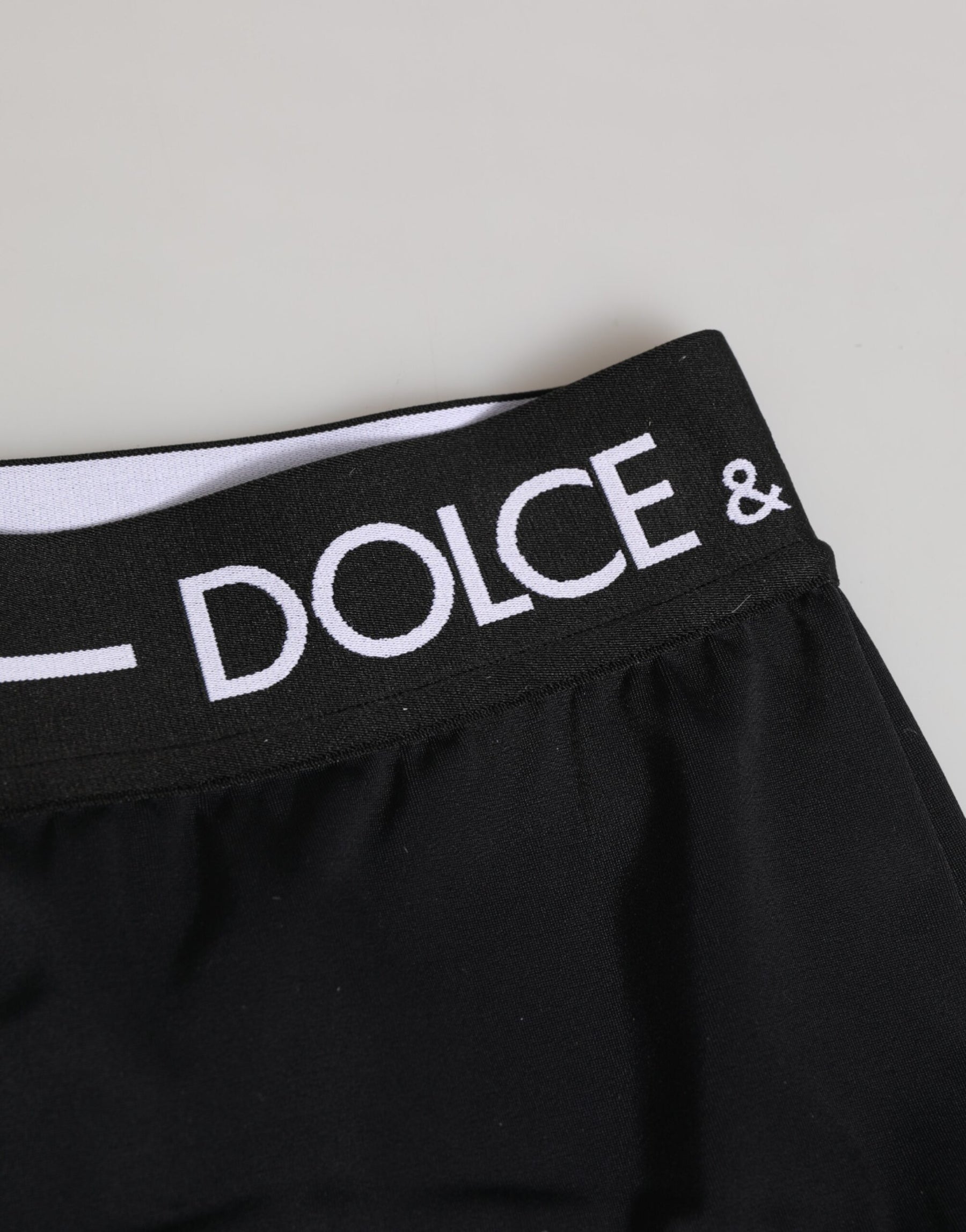 Dolce & Gabbana Black Nylon Logo Waistband Shorts Underwear | Regal Royce