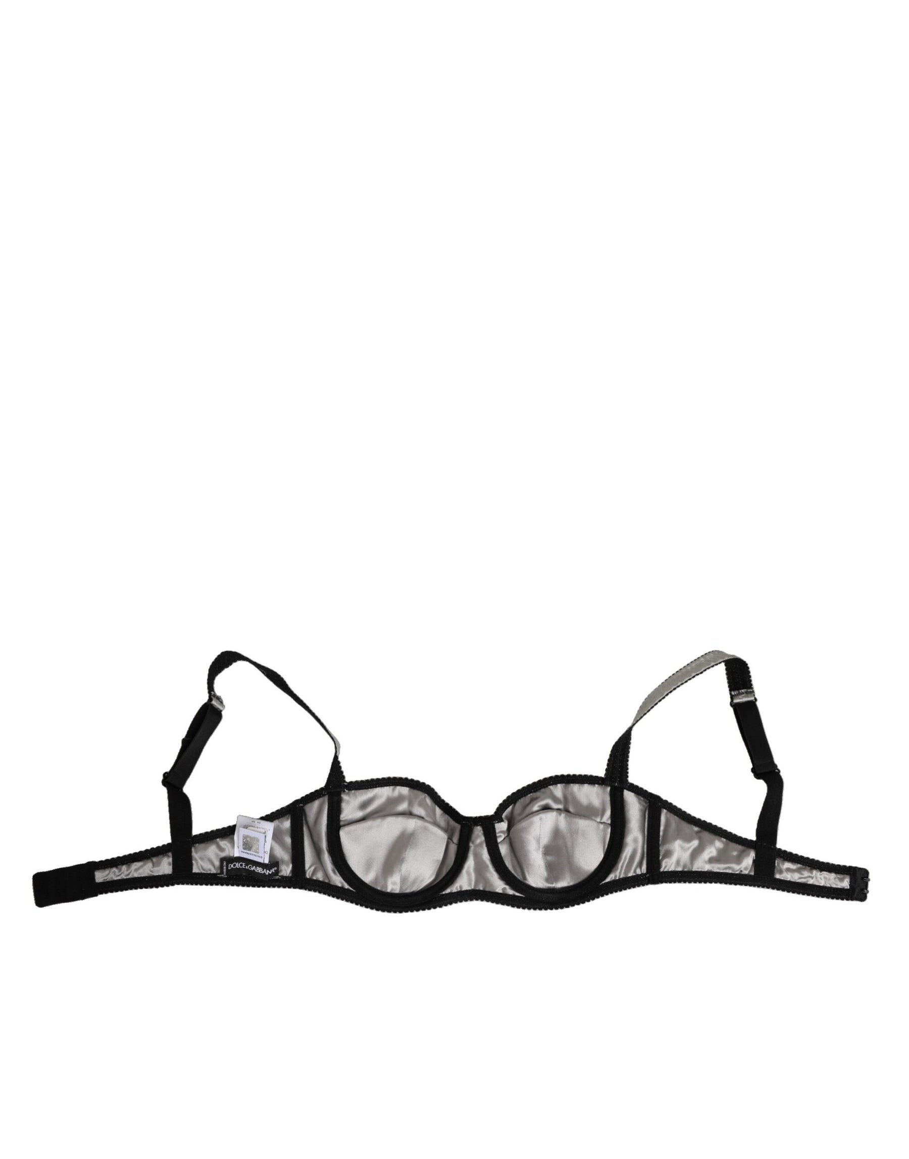 Dolce & Gabbana Gray Acetate Stretch Balconcino Bra Underwear | Regal Royce