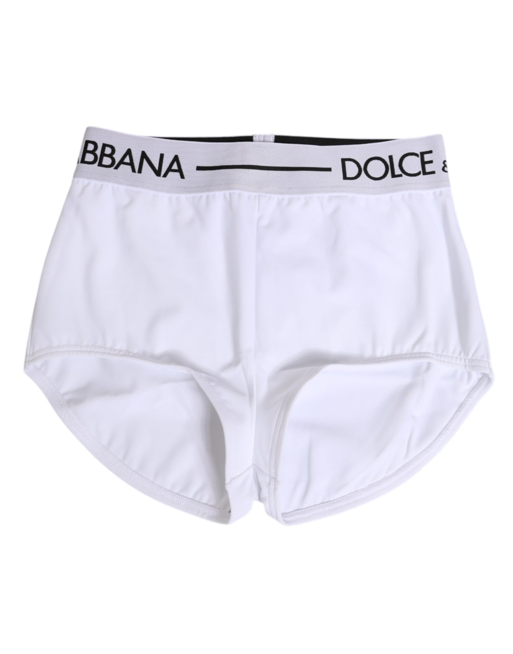 Dolce & Gabbana White Nylon Logo Waistband Shorts Underwear | Regal Royce