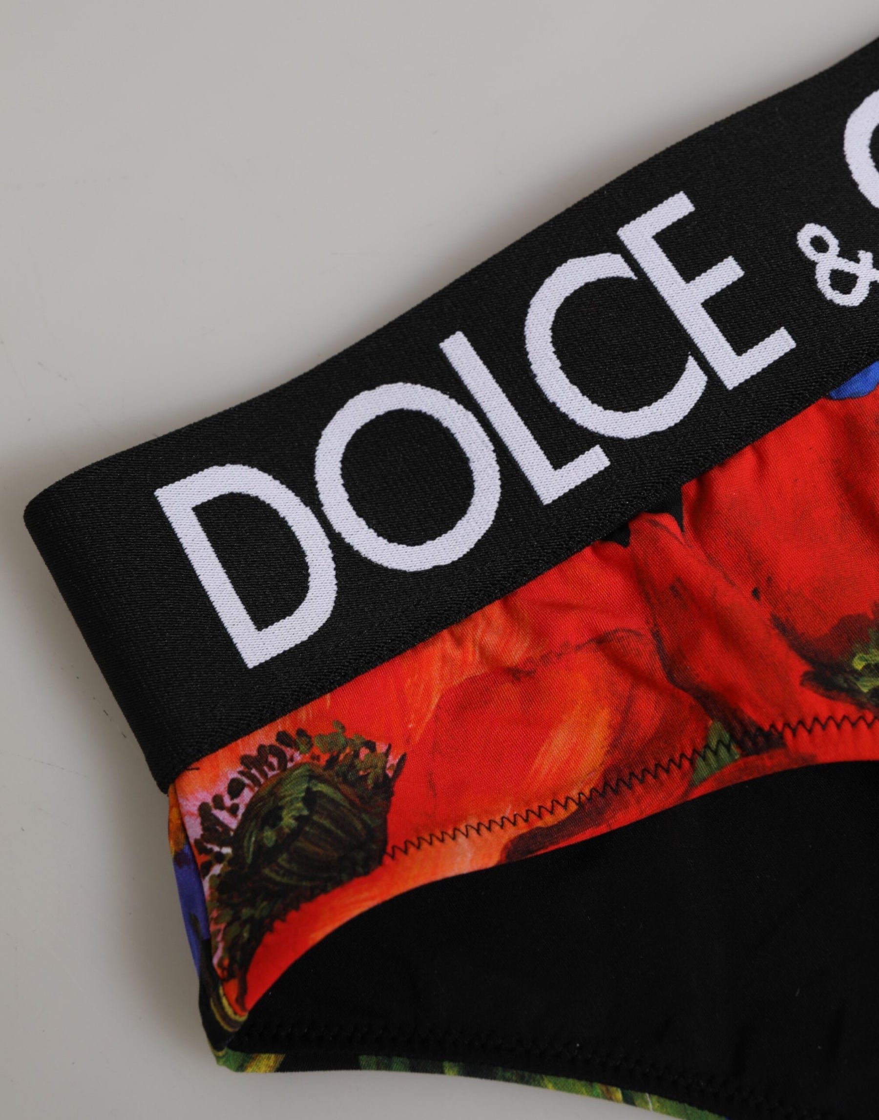 Dolce & Gabbana Black Floral Print High Waist Panty Underwear | Regal Royce