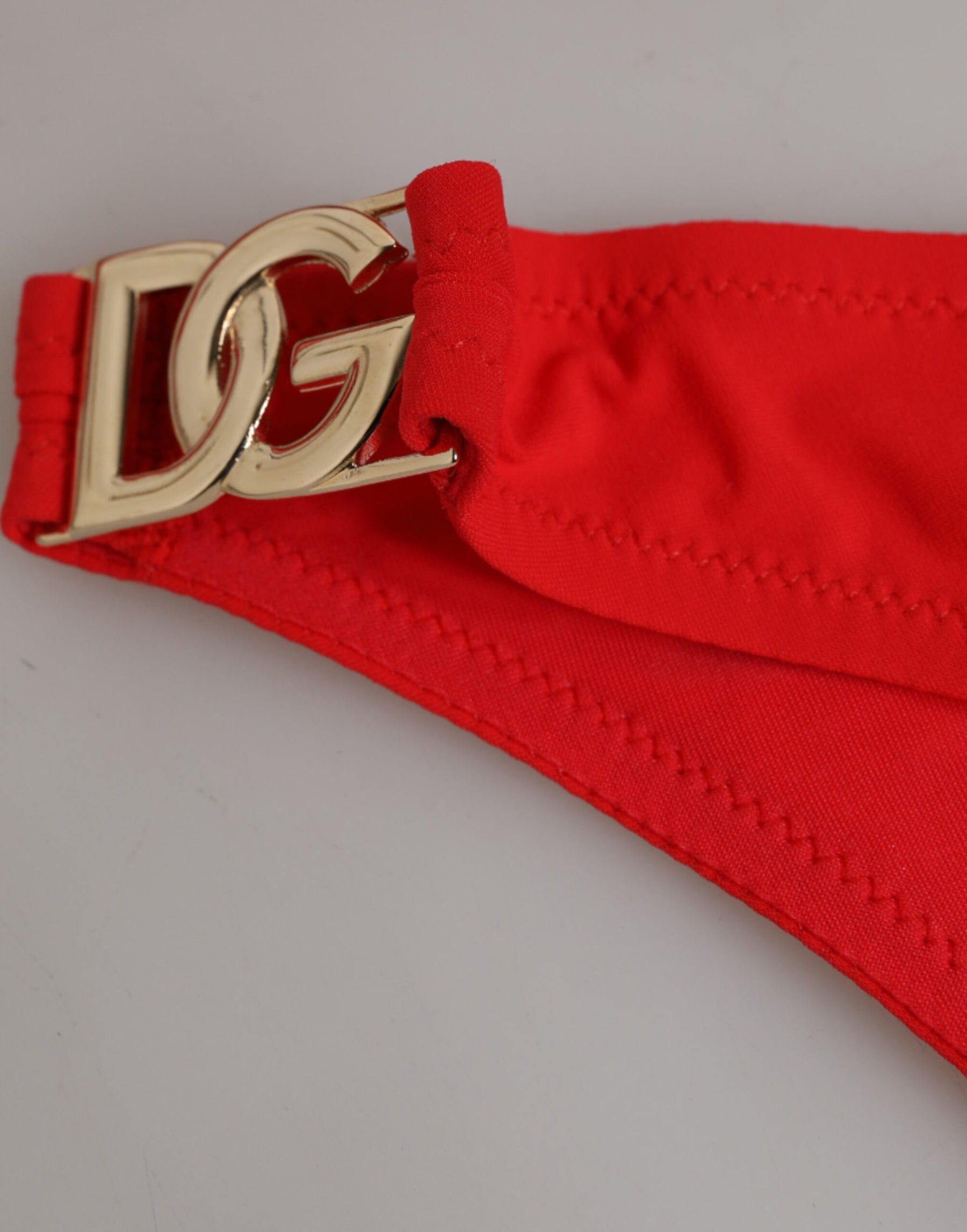 Dolce & Gabbana Red Nylon Swimsuit 2 Piece Top Bottom Swimwear | Regal Royce