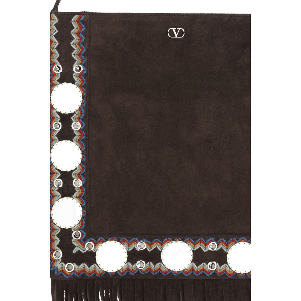 Valentino Garavani Brown Calf Leather Bos Taurus Shoulder Bag | Regal Royce