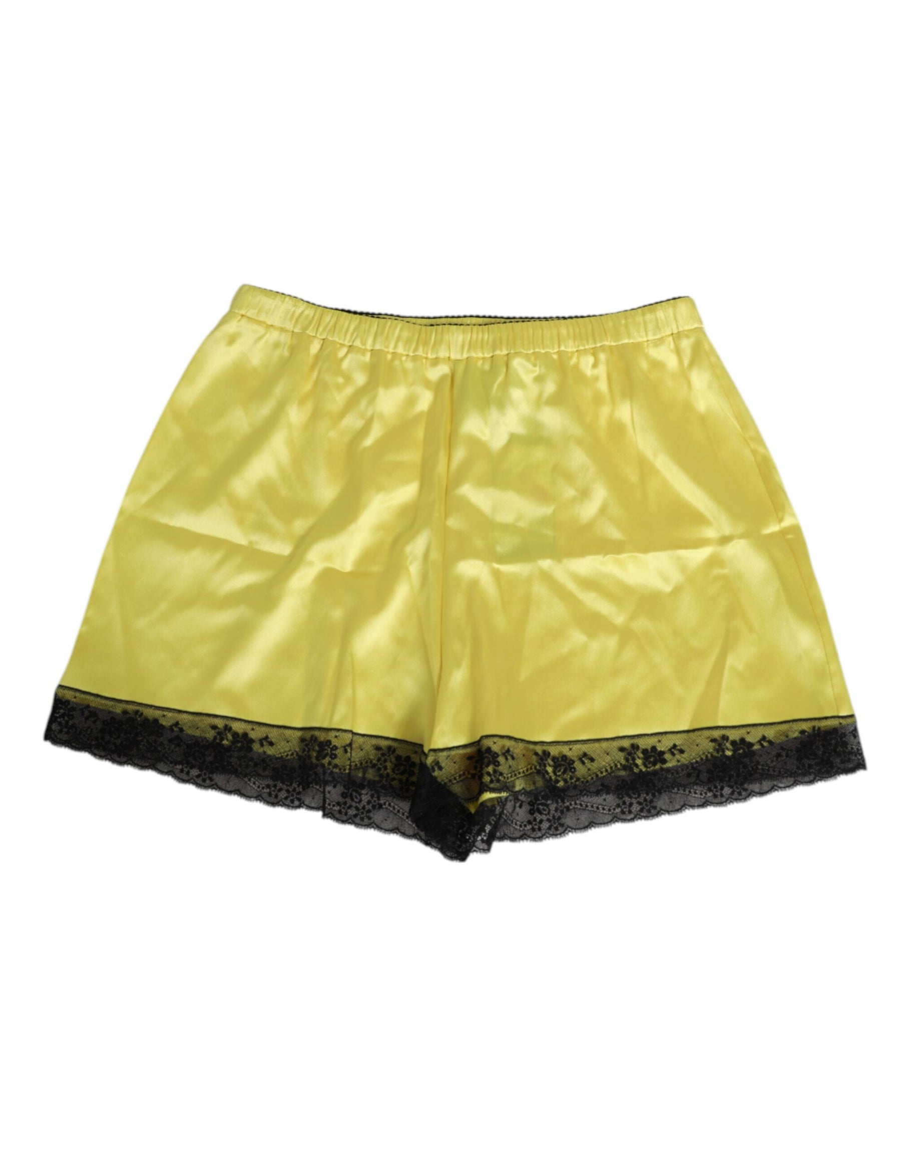 Dolce & Gabbana Yellow Satin Silk Mid Waist Underwear Shorts | Regal Royce