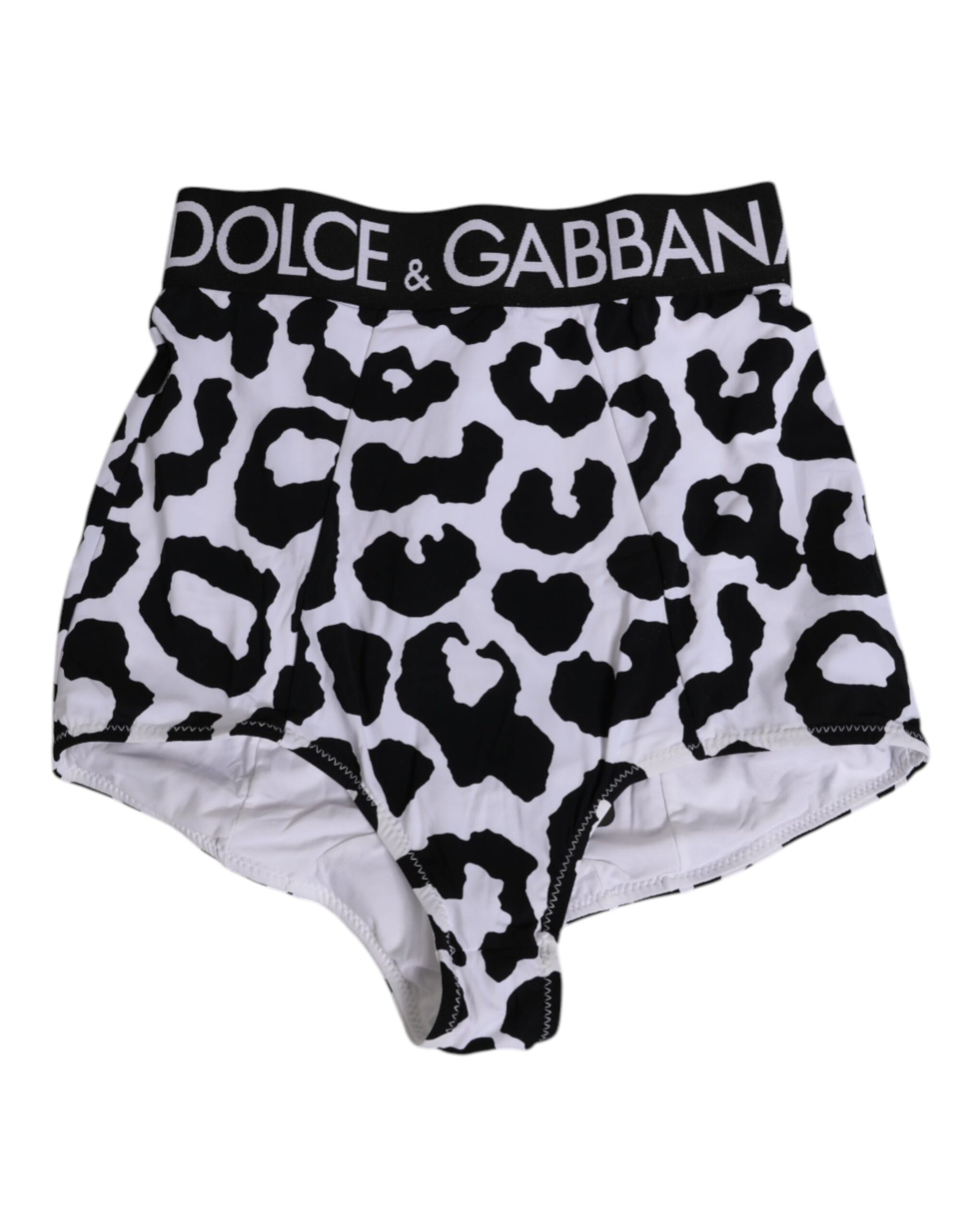 Dolce & Gabbana White Leopard Nylon High Waist Girdle Underwear | Regal Royce