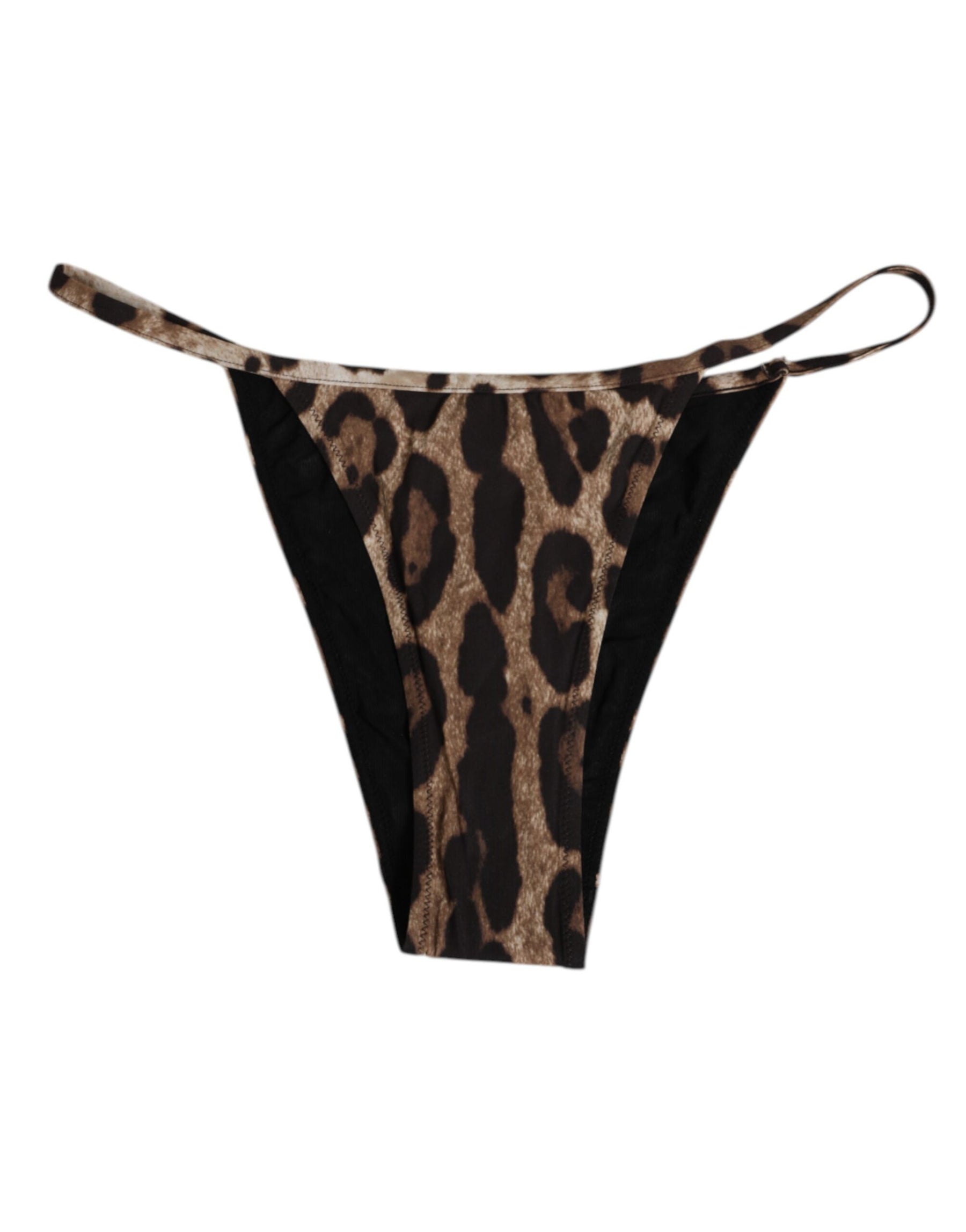Dolce & Gabbana Brown Leopard Triangle Tanga Panty Underwear | Regal Royce