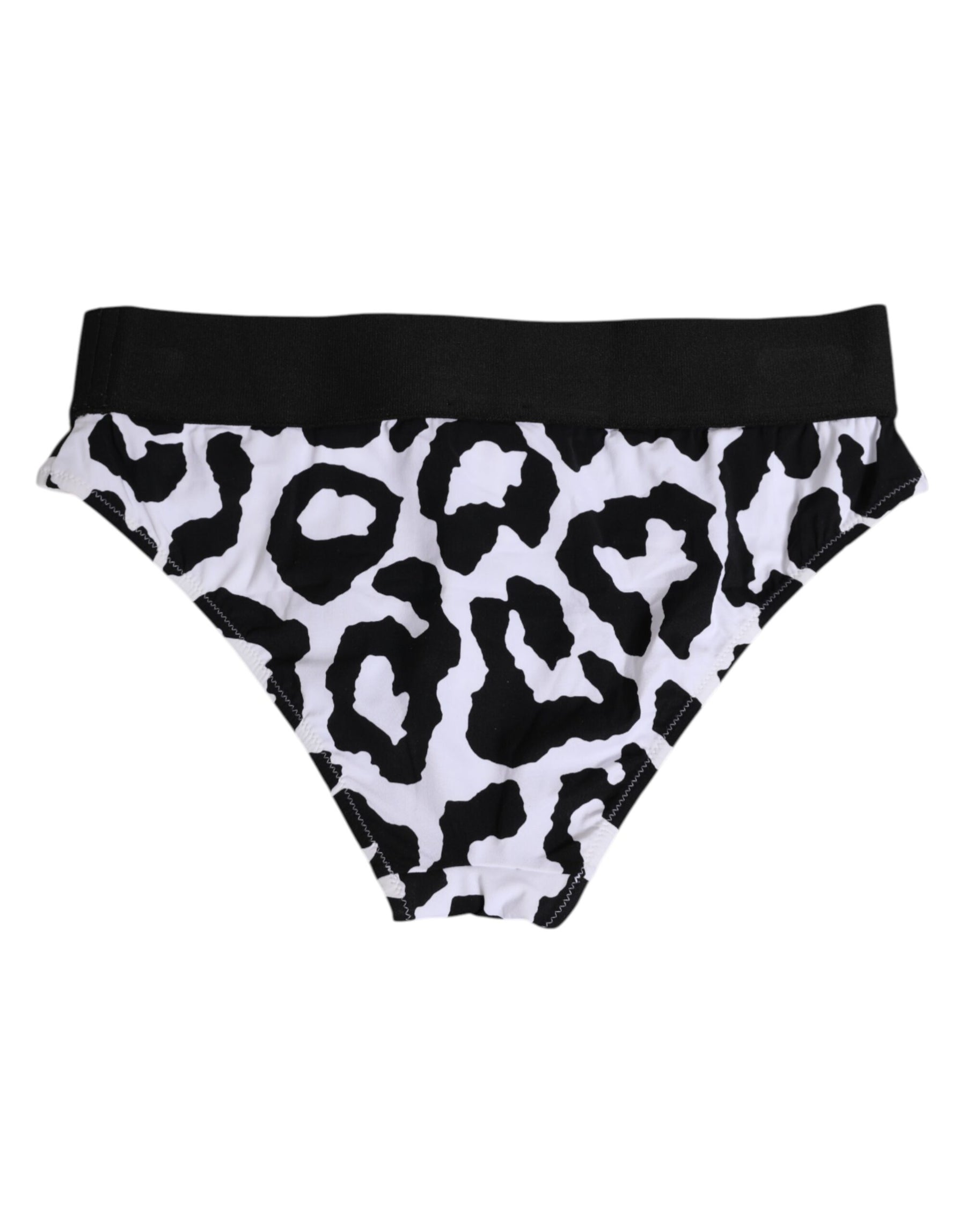 Dolce & Gabbana White Leopard Nylon High Waist Panty Underwear | Regal Royce